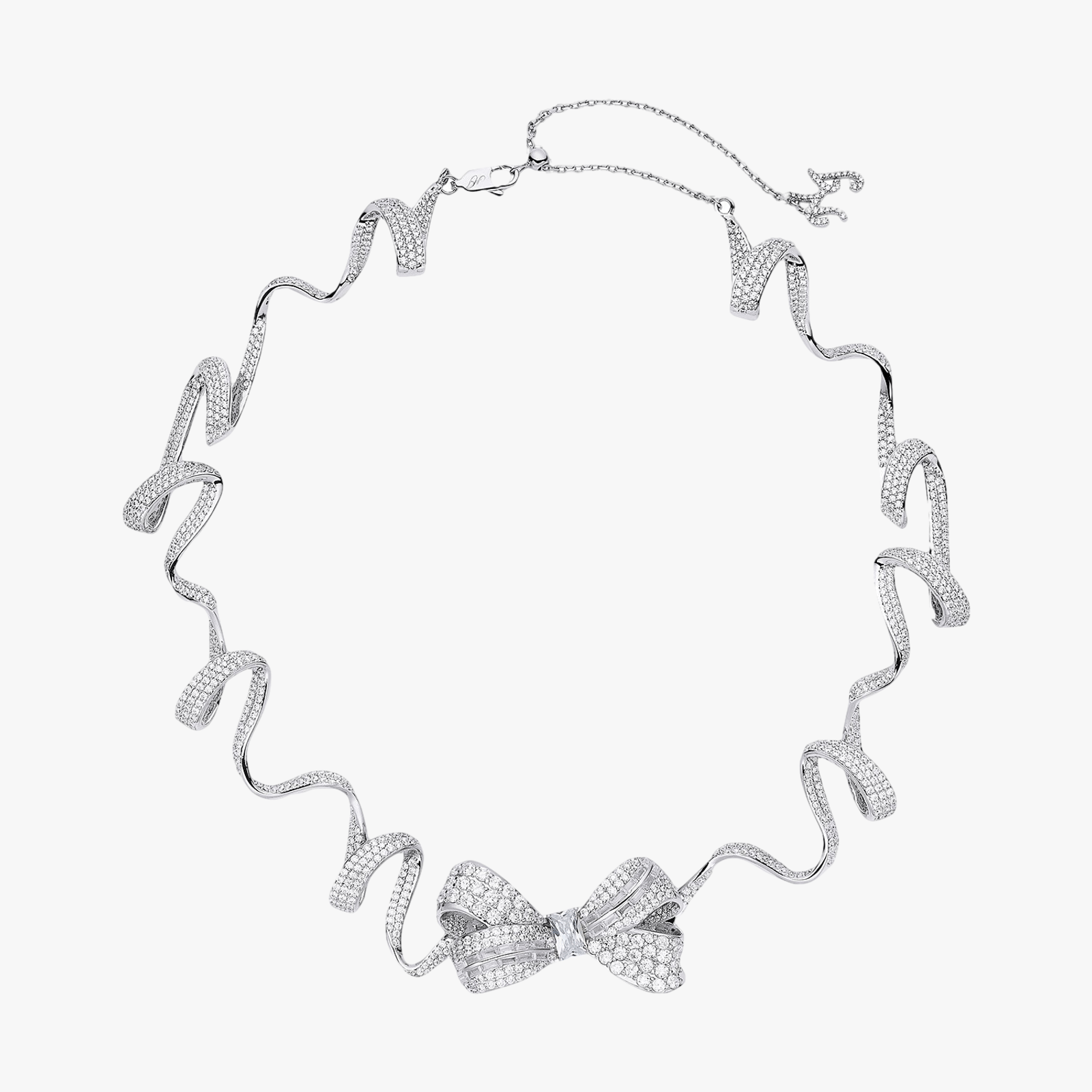 Melanie Bow Necklace in White made by Nana Jacqueline