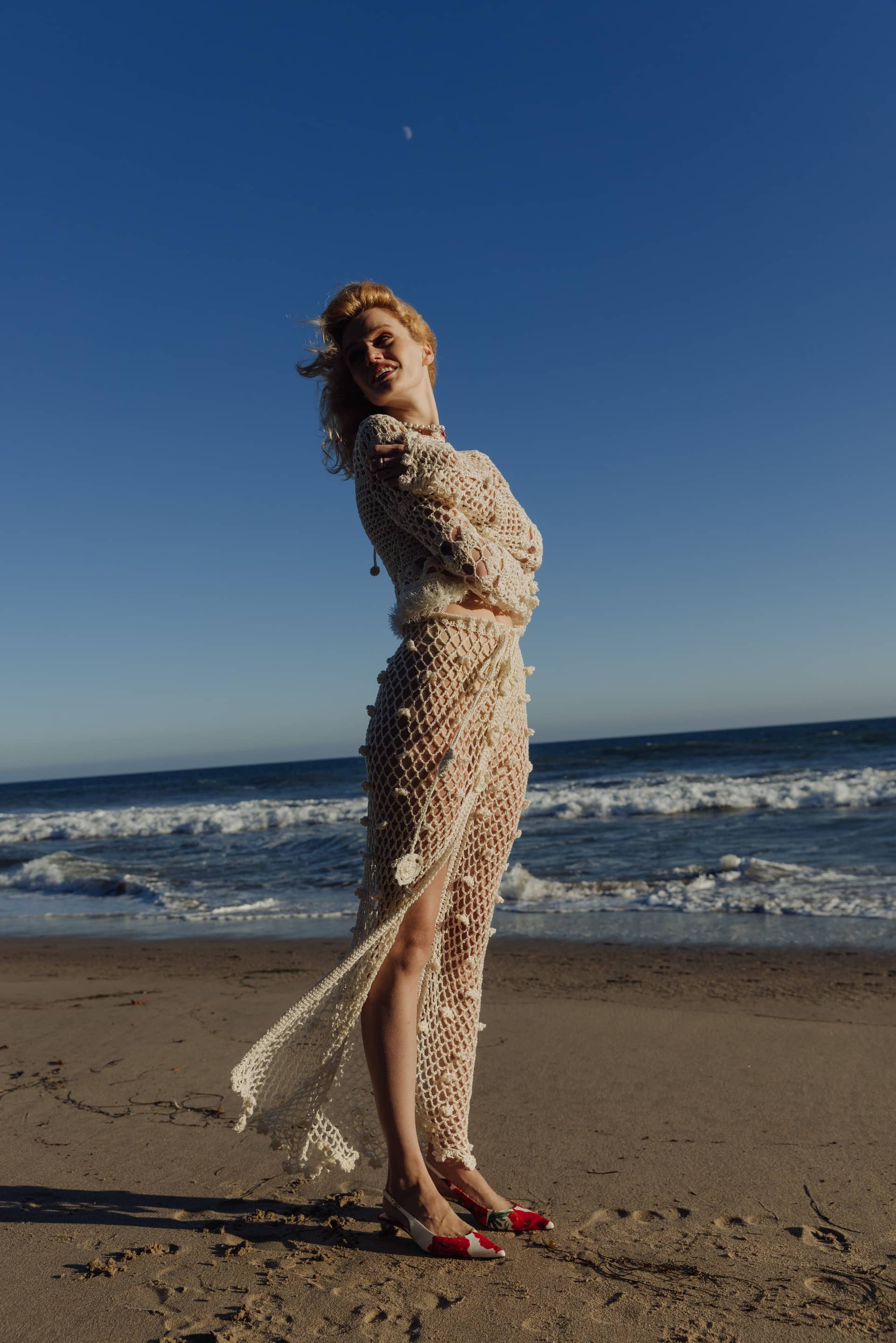 White Handmade Crochet Skirt made by ANDREEVA