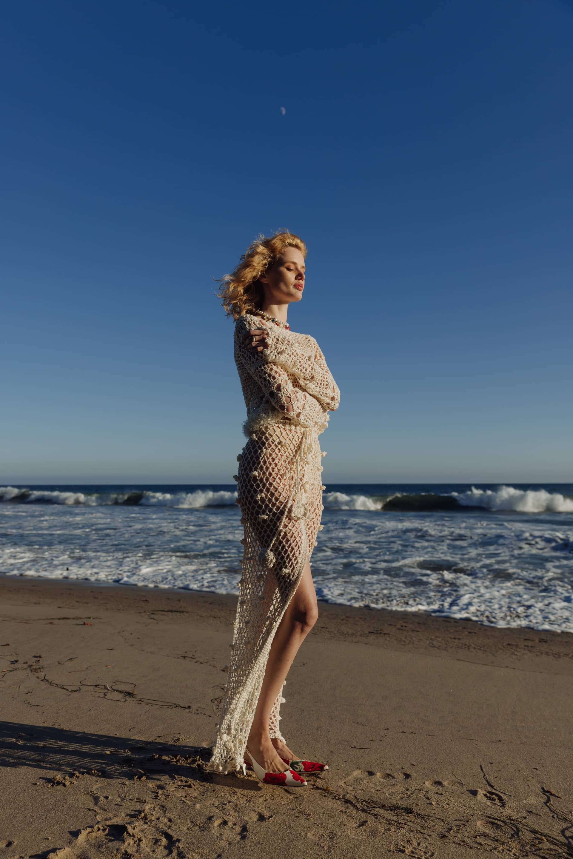 White Handmade Crochet Skirt made by ANDREEVA