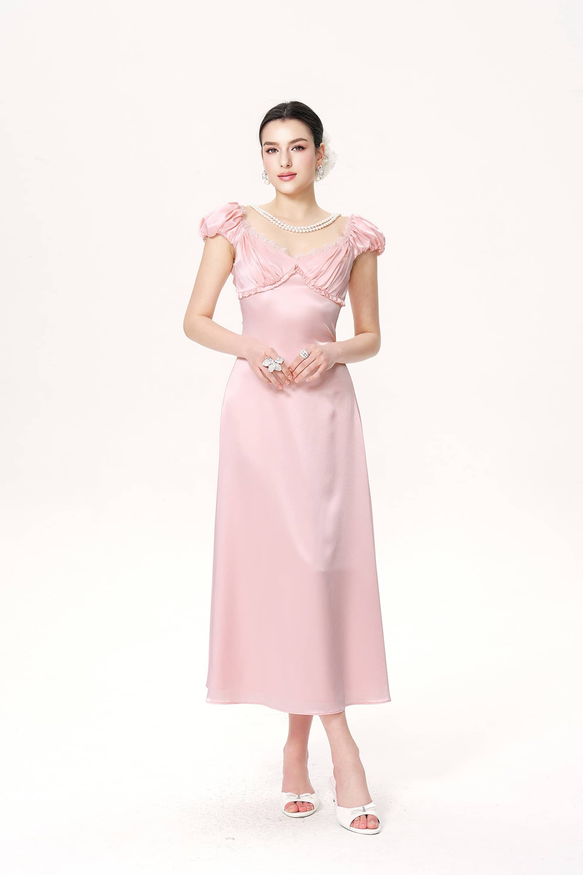 Elara Dress (Pink) made by Nana Jacqueline