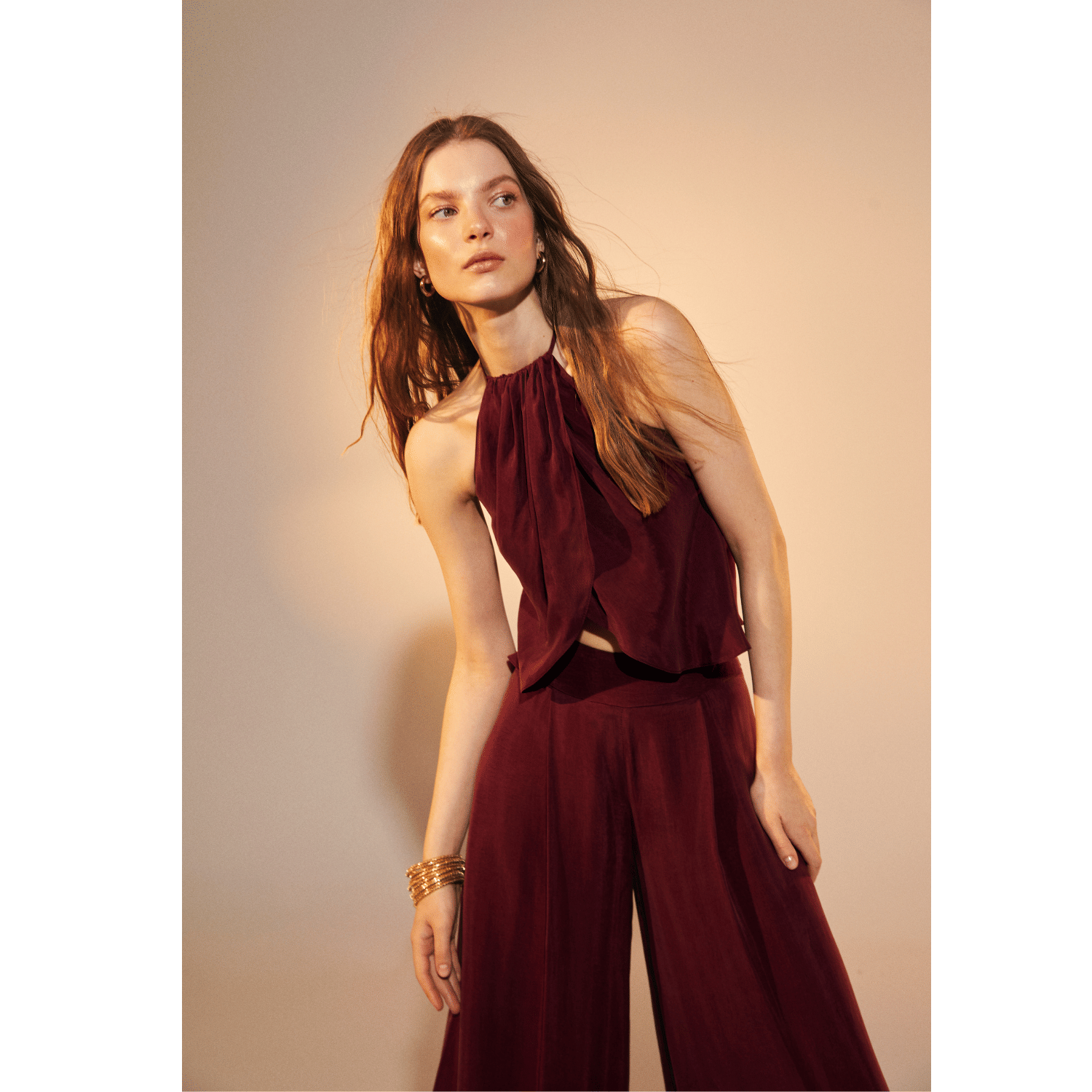 Mui Top in Red Plum in Red made by Nazli Ceren
