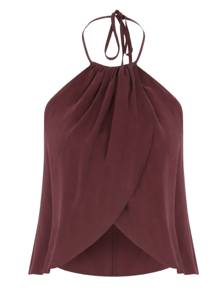 Mui Top in Red Plum in Red made by Nazli Ceren