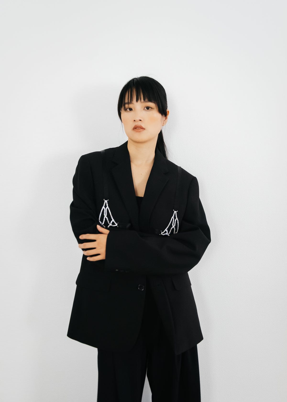 The Jane Blazer in Black made by ÂGE Paris