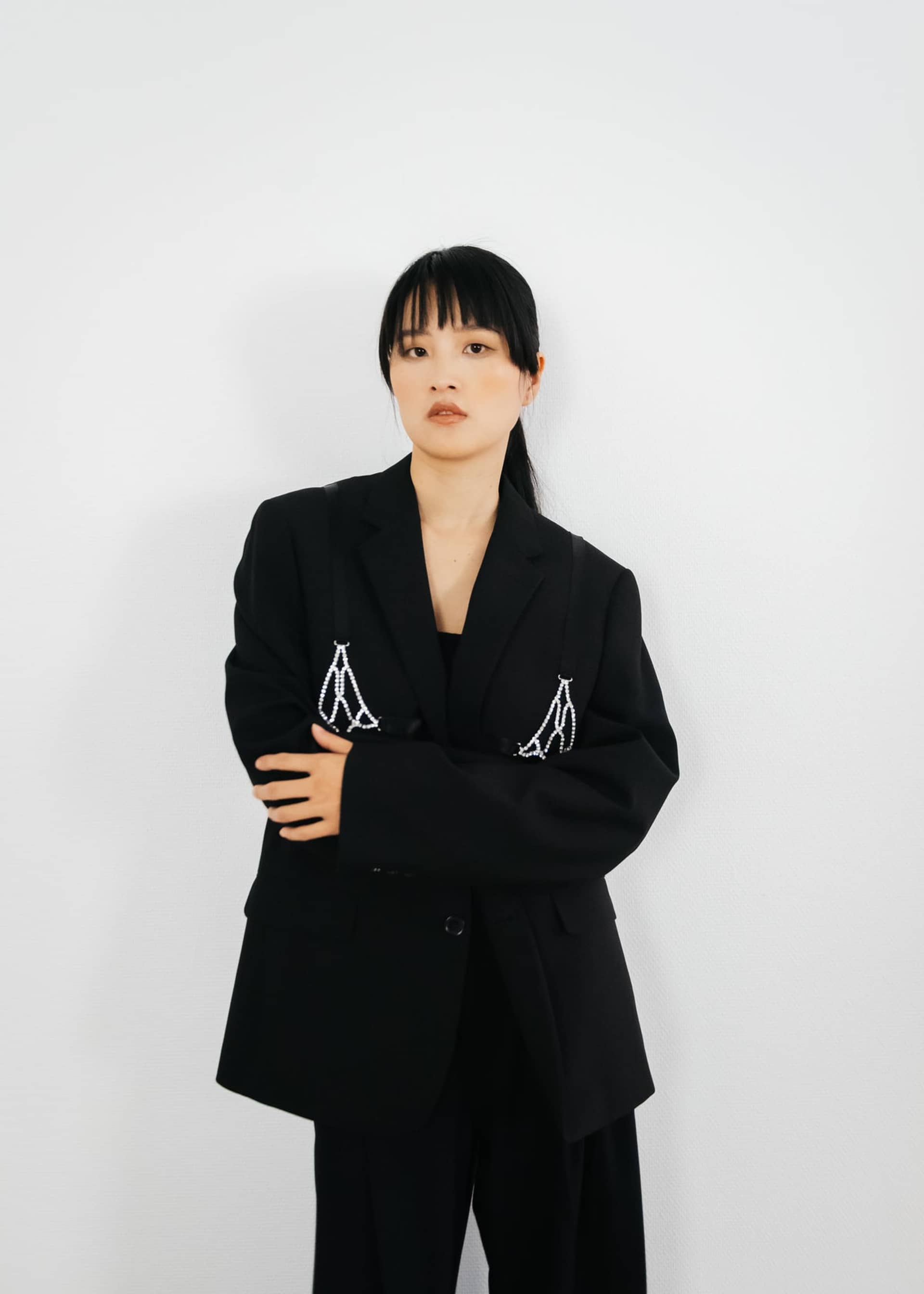 The Jane Blazer in Black made by ÂGE Paris