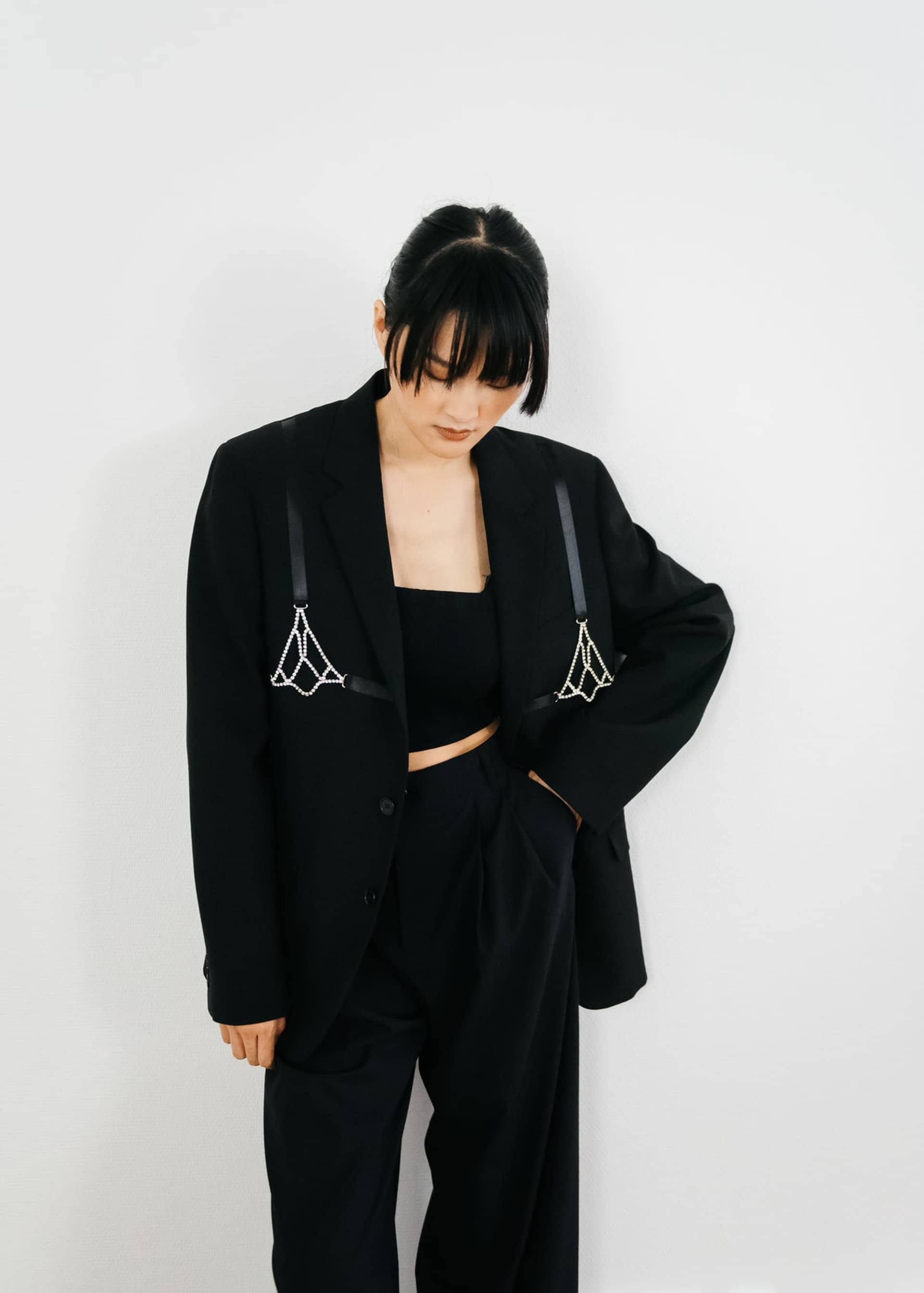 The Jane Blazer in Black made by ÂGE Paris