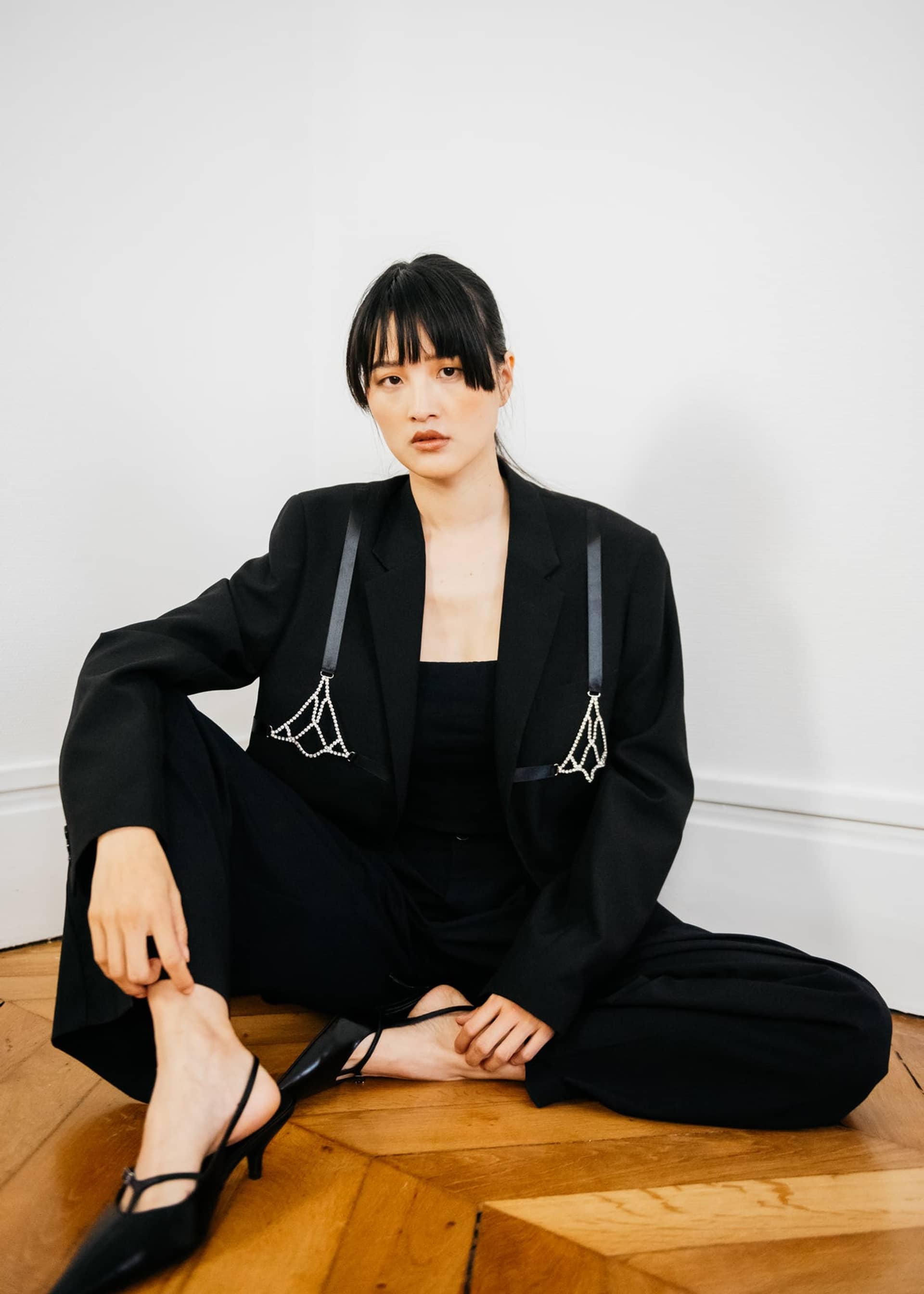 The Jane Blazer in Black made by ÂGE Paris