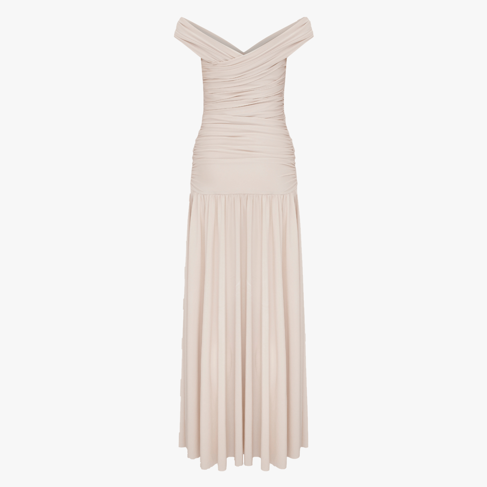 Purley Jersey Long Dress in Cuban Sand in Beige made by Nazli Ceren