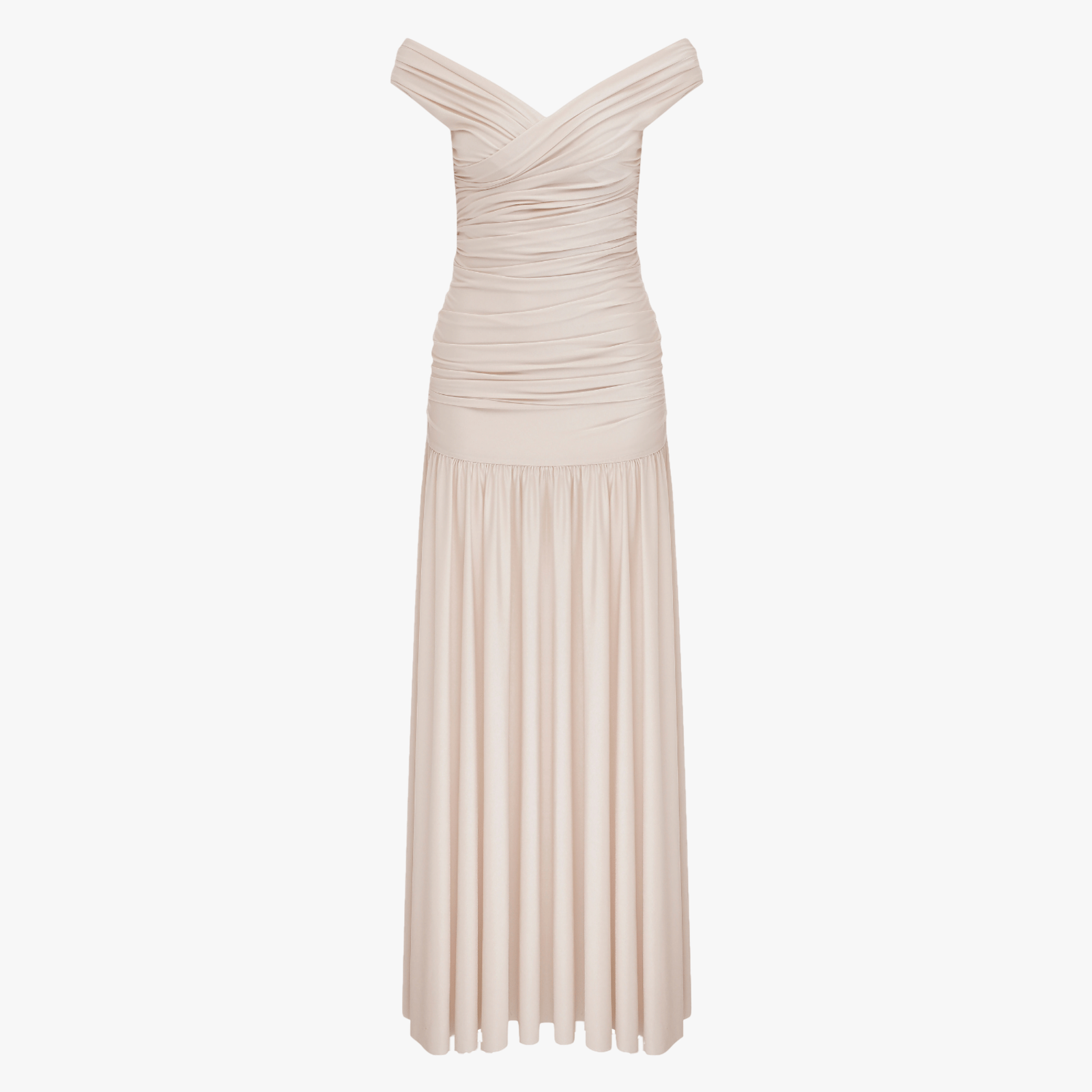 Purley Jersey Long Dress in Cuban Sand in Beige made by Nazli Ceren
