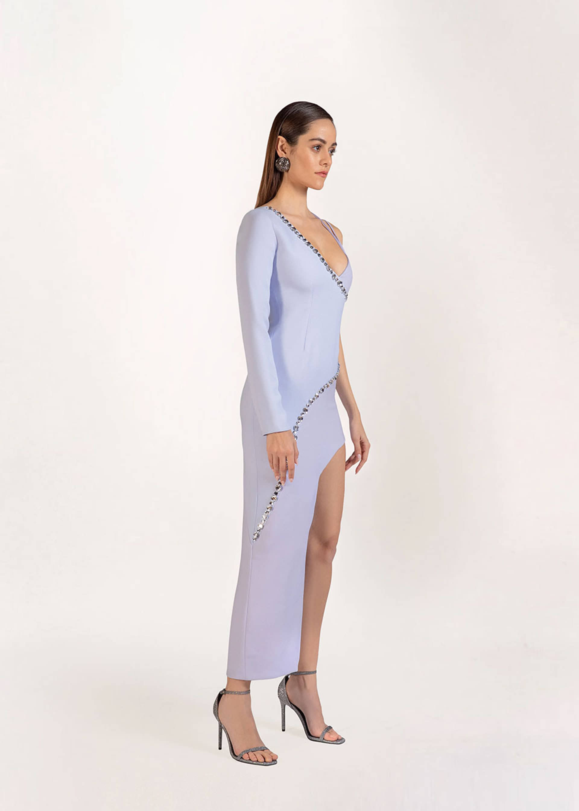 Leila embellished evening crepe dress made by Monika Dimova