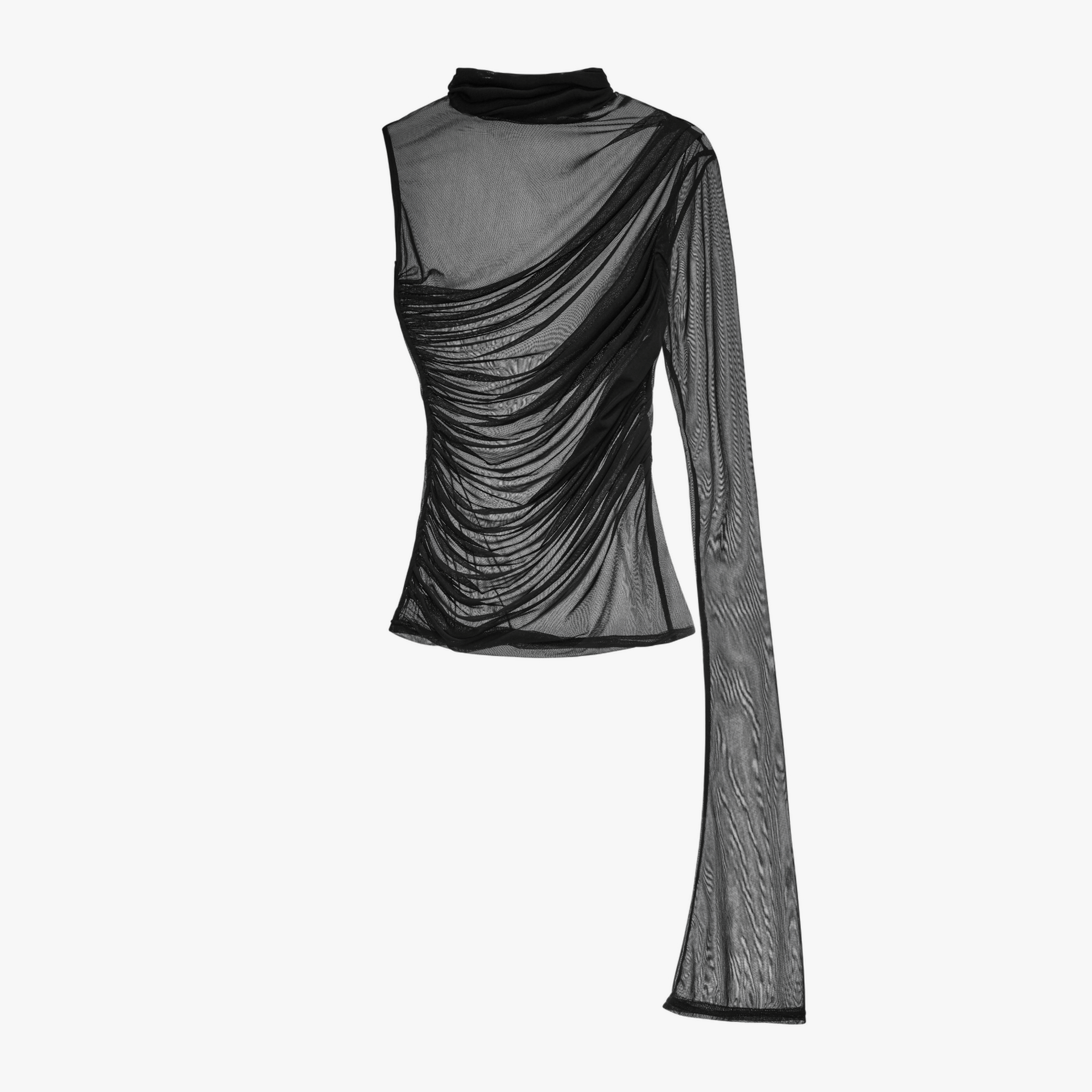 Asymmetric Transparent Blouse made by YAVORSKA