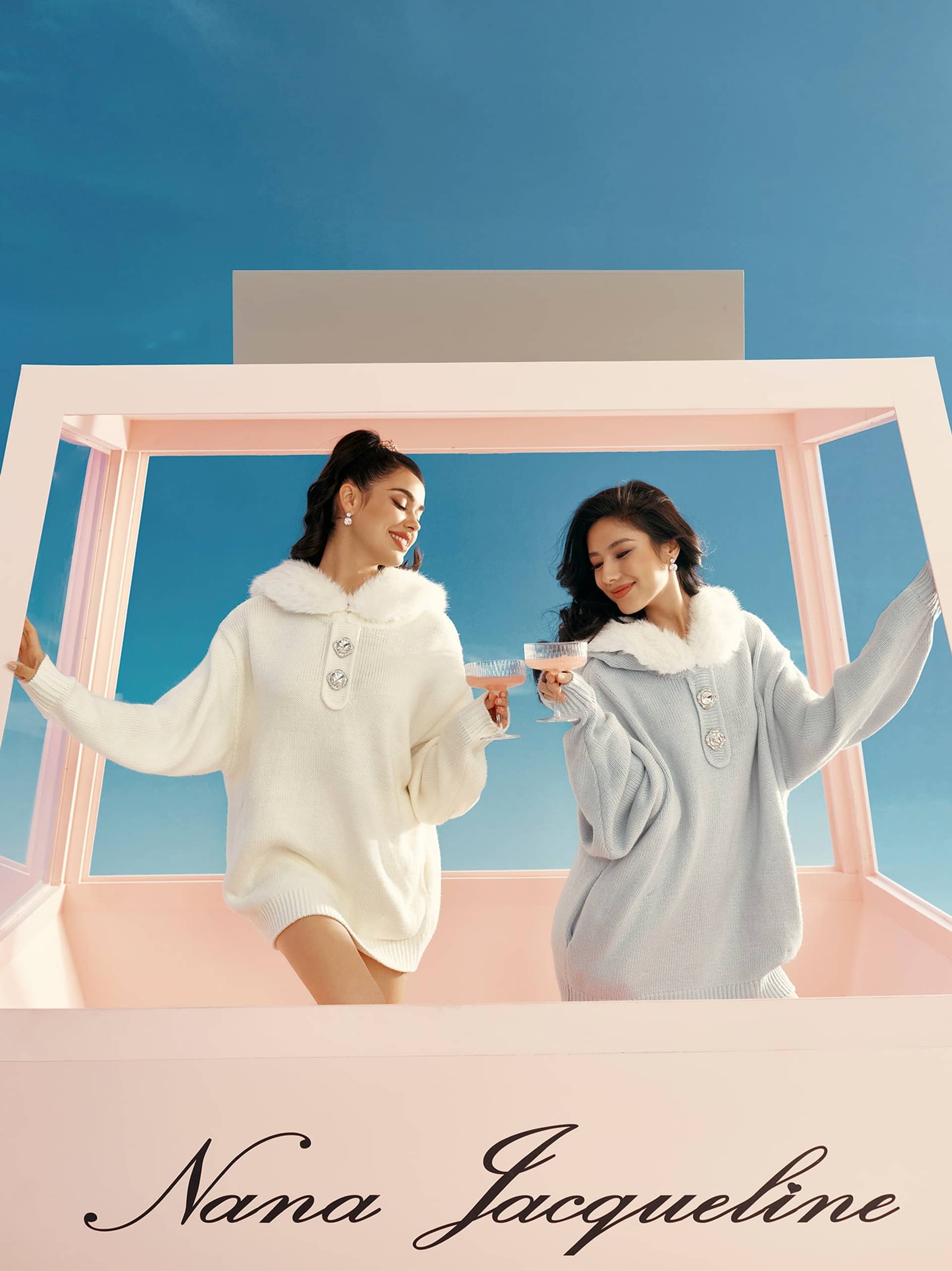 Ava Fur Sweatshirt (Blue) made by Nana Jacqueline