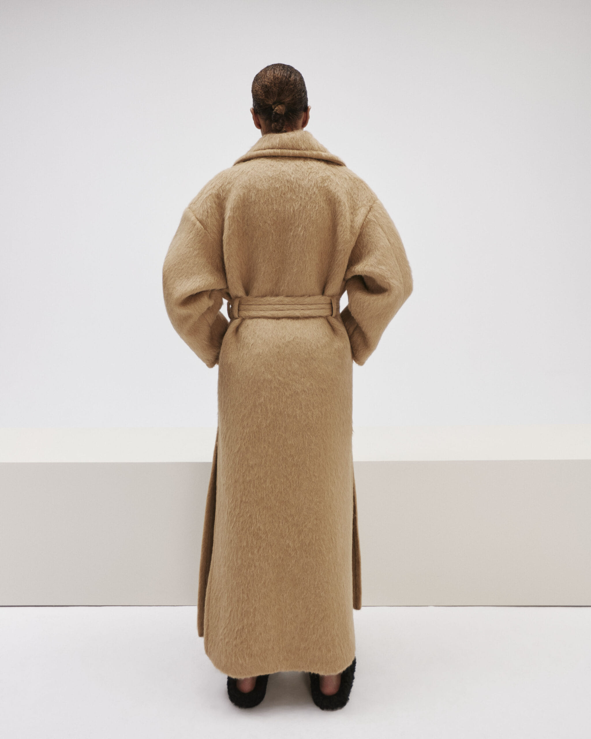 Long Beige Alpaca Coat made by YAVORSKA