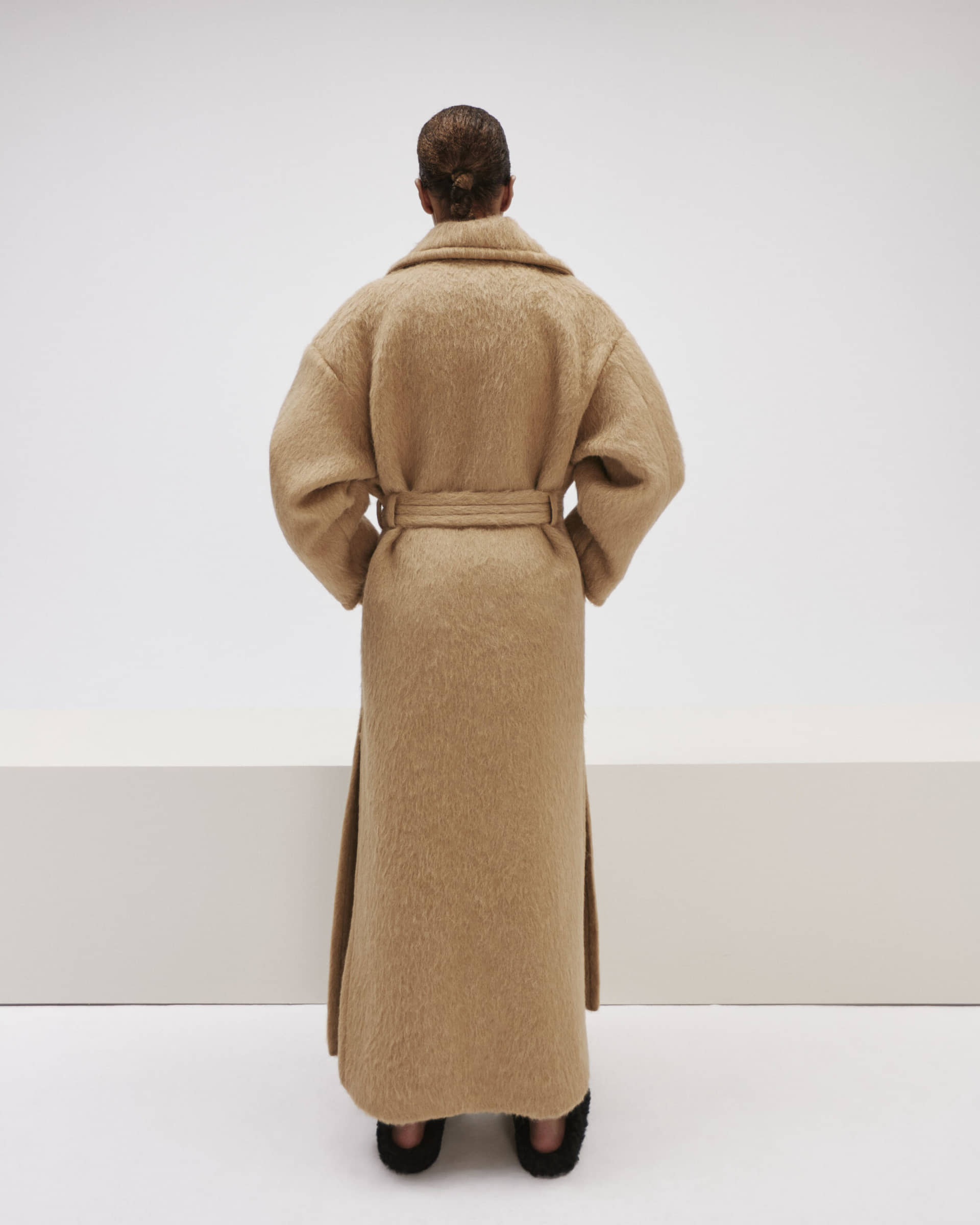 Long Beige Alpaca Coat made by YAVORSKA