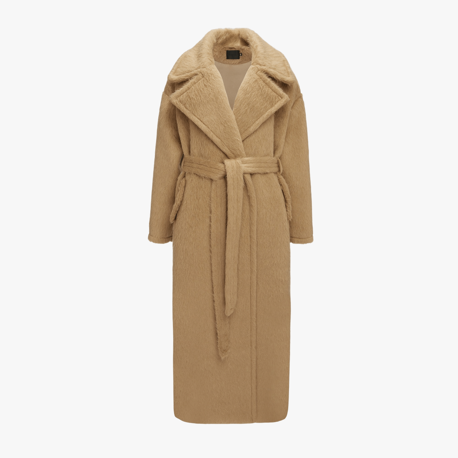 Long Beige Alpaca Coat made by YAVORSKA