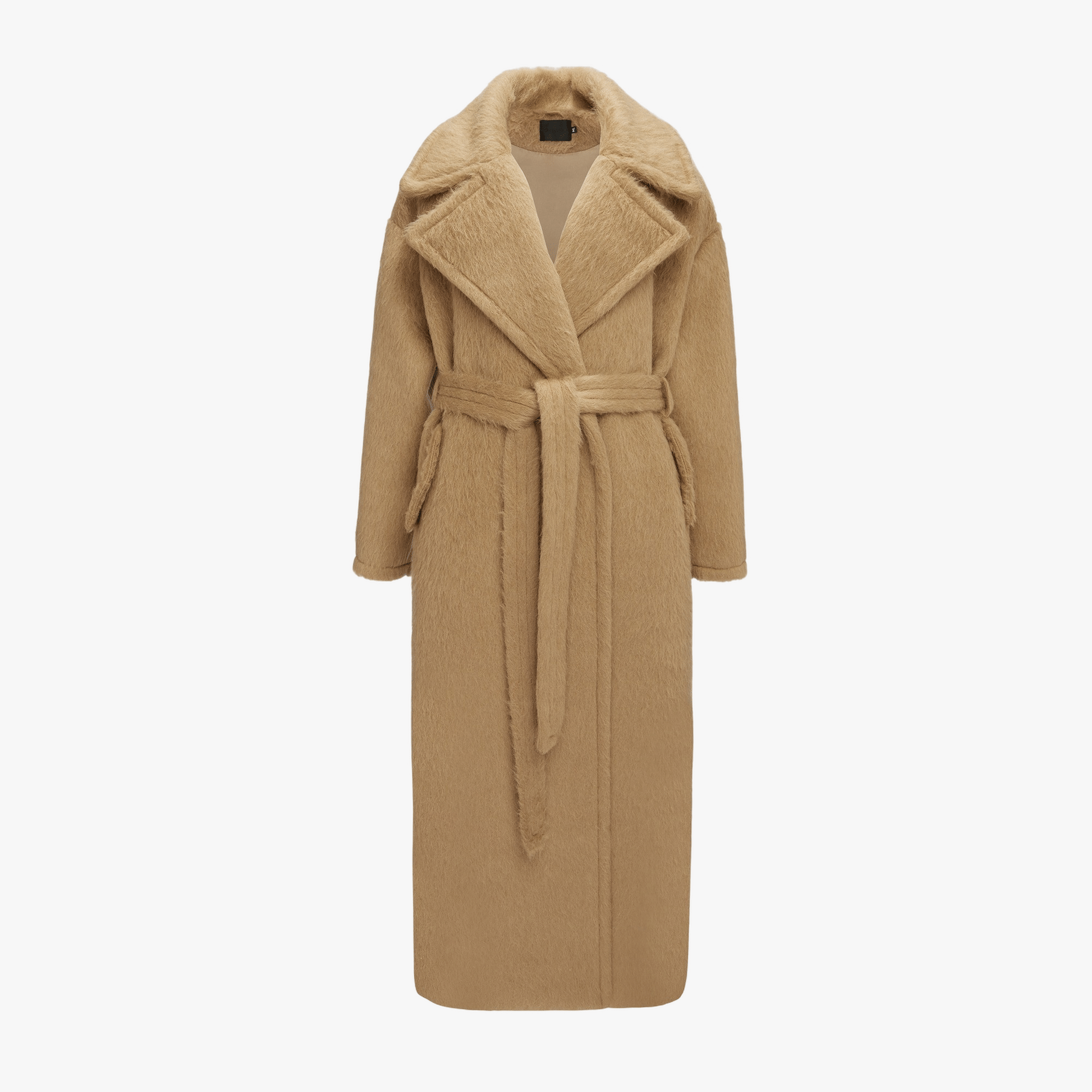 Long Beige Alpaca Coat made by YAVORSKA