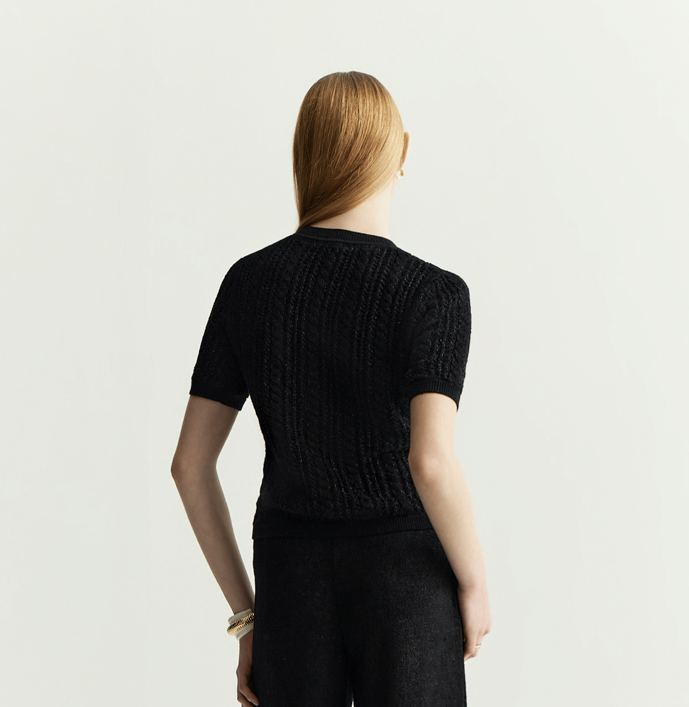 VELVET CABLE-KNIT TOP made by CRUSH Collection