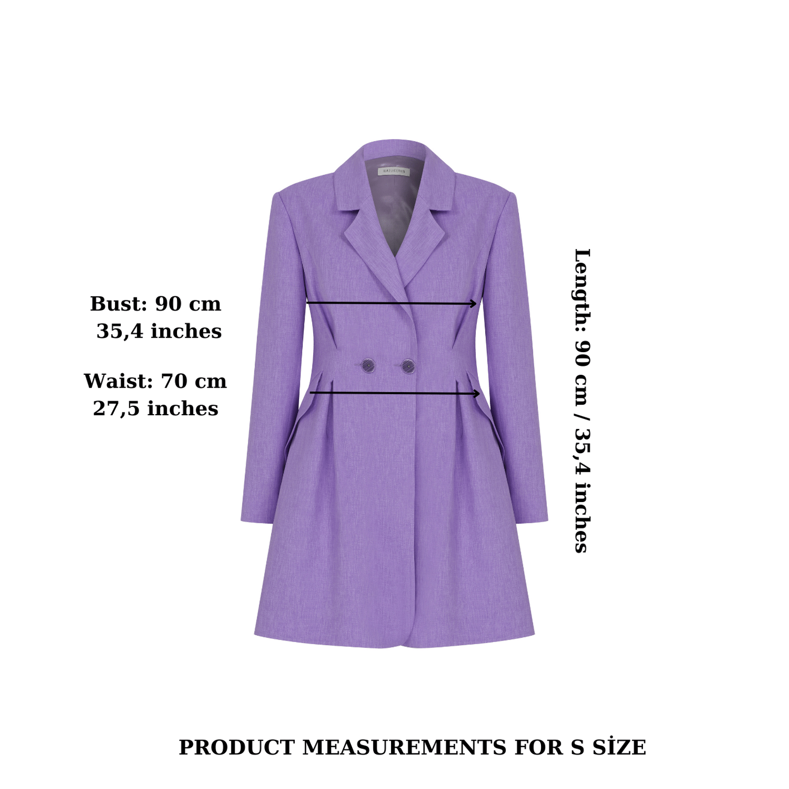 Valerie Shoulder-Padded Blazer Dress in Mauve Mist in Purple made by Nazli Ceren