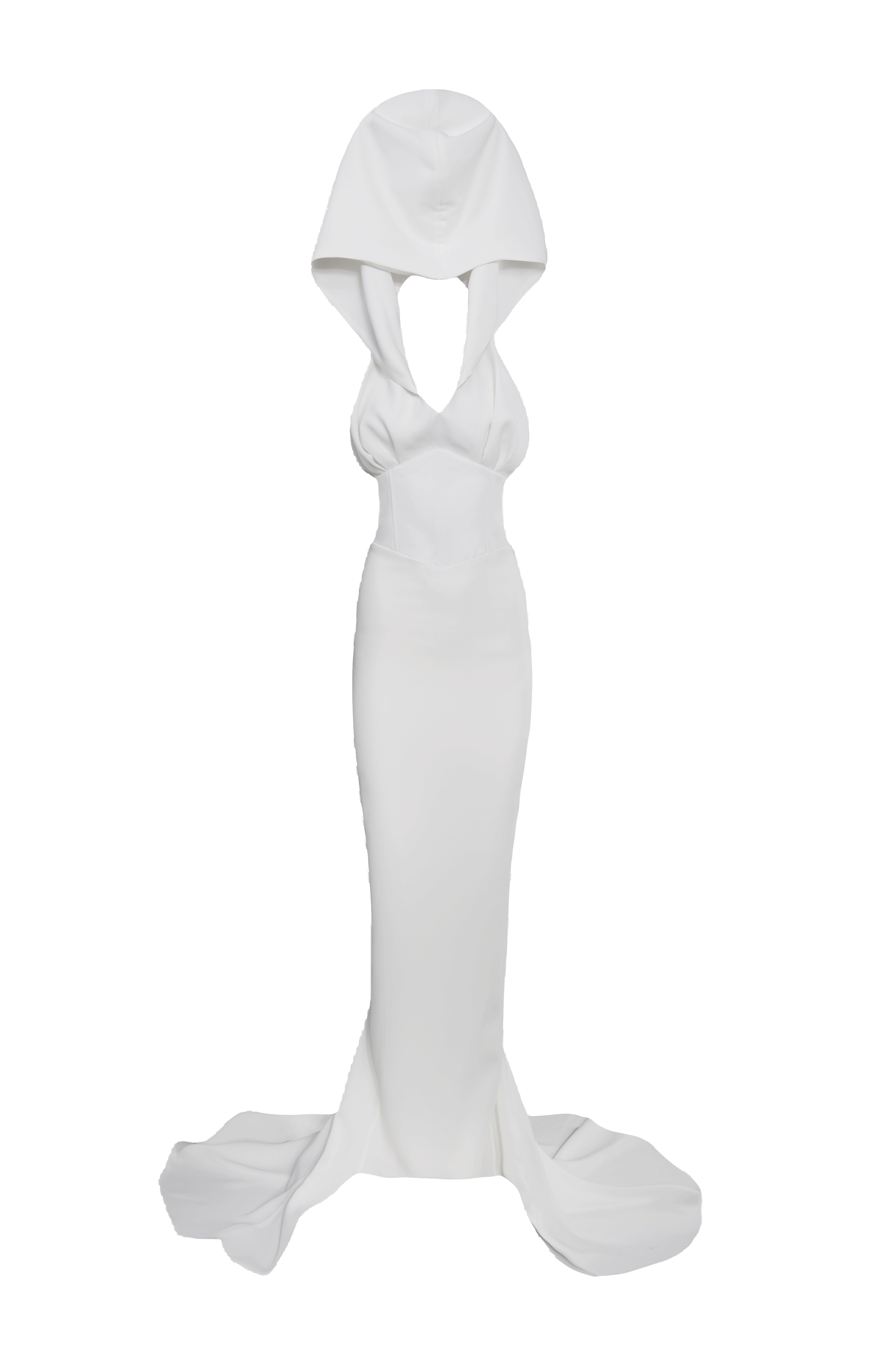 HOODED GOWN in White made by Vestiaire d'un Oiseau Libre