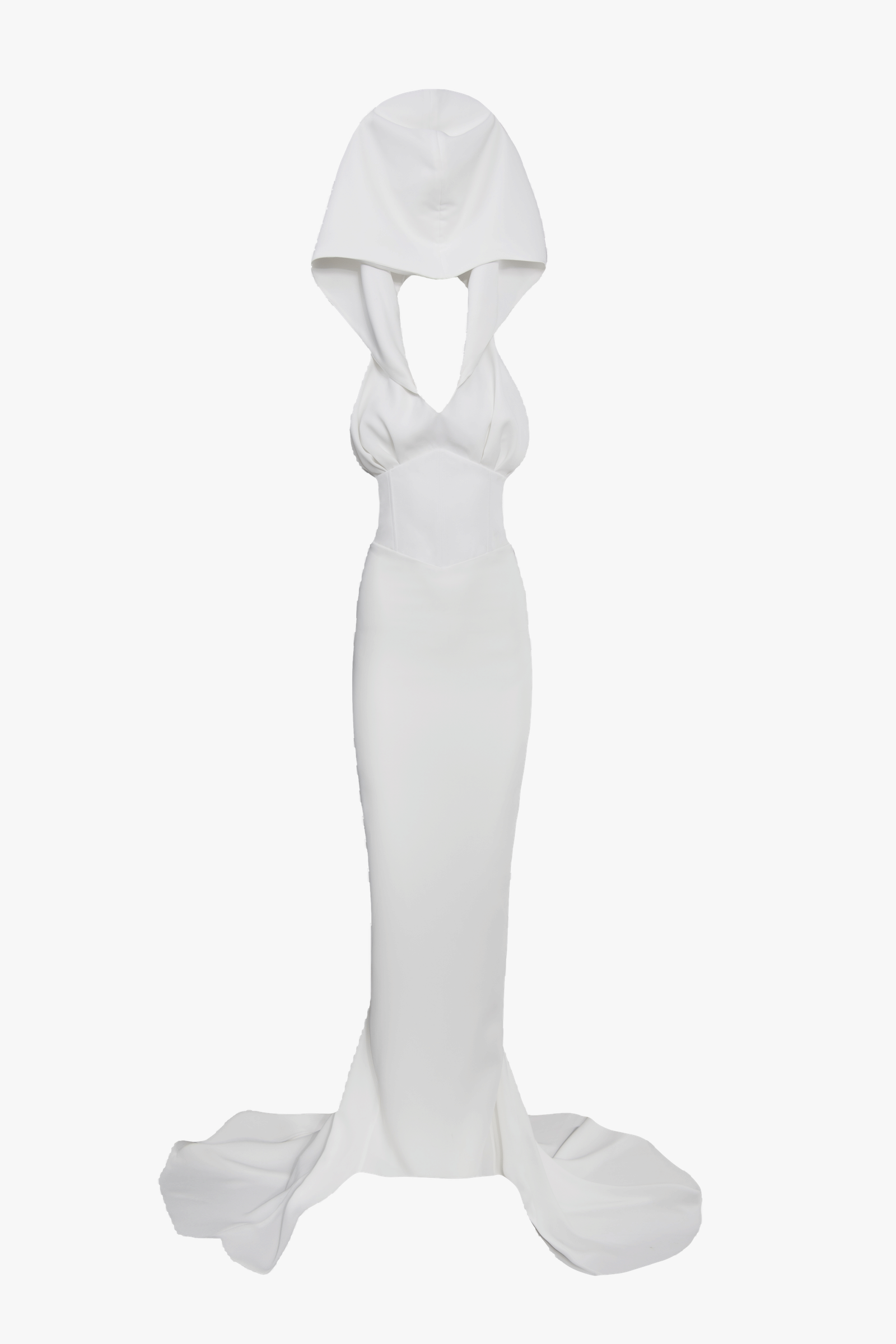 HOODED GOWN in White made by Vestiaire d'un Oiseau Libre