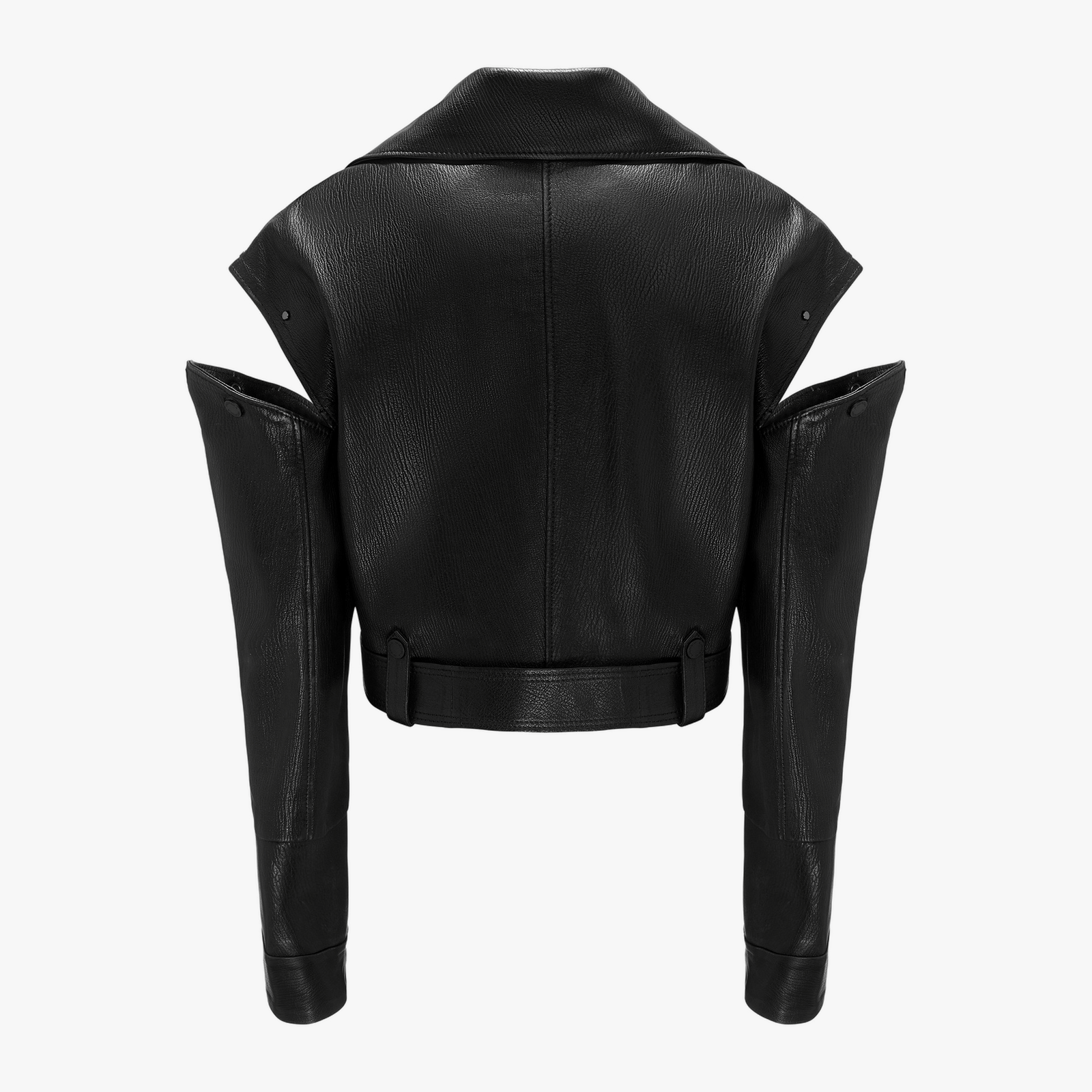 Cropped Biker Jacket In Black Leather made by YAVORSKA