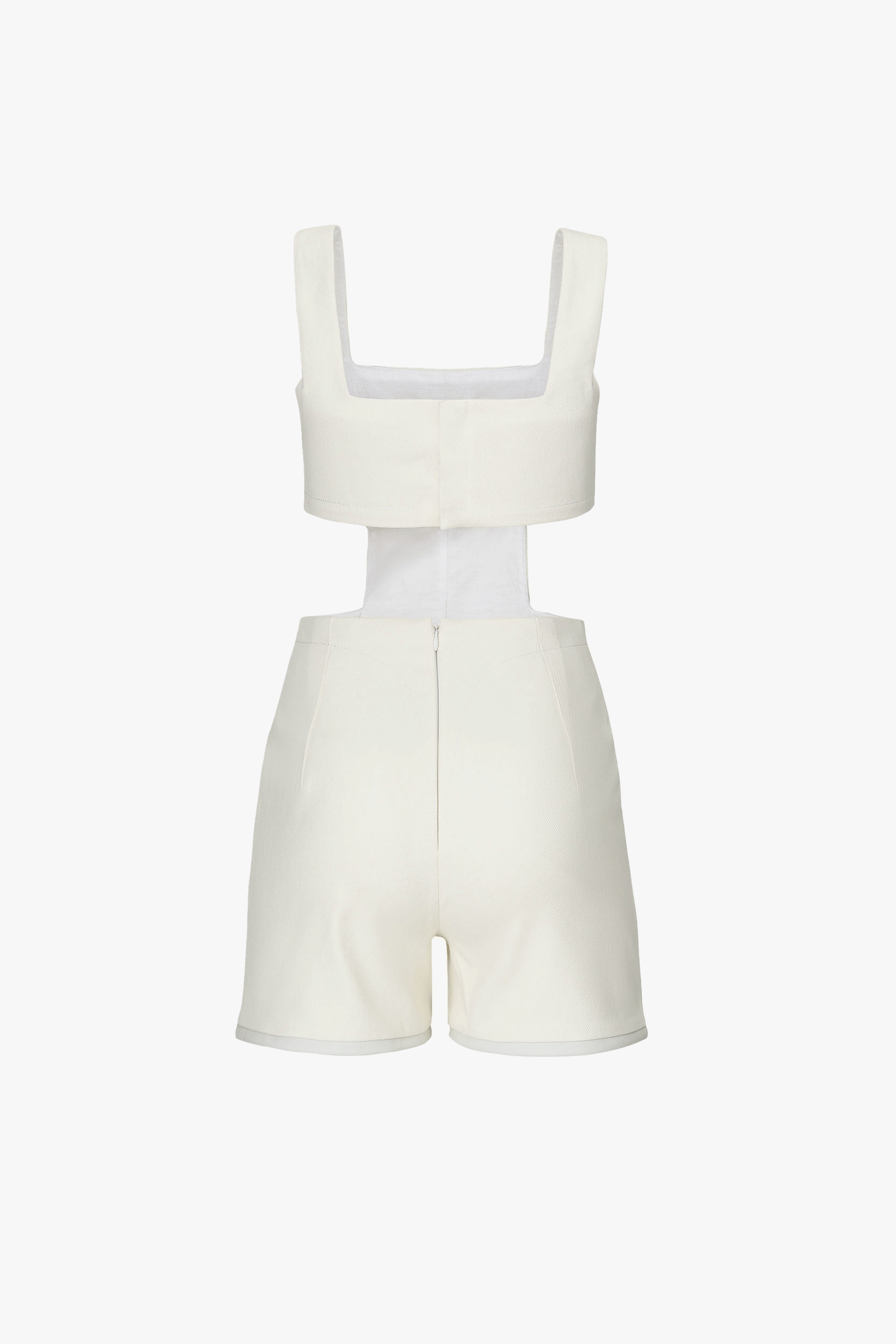 Pocket Denim Jumpsuit in White made by Vestiaire d'un Oiseau Libre