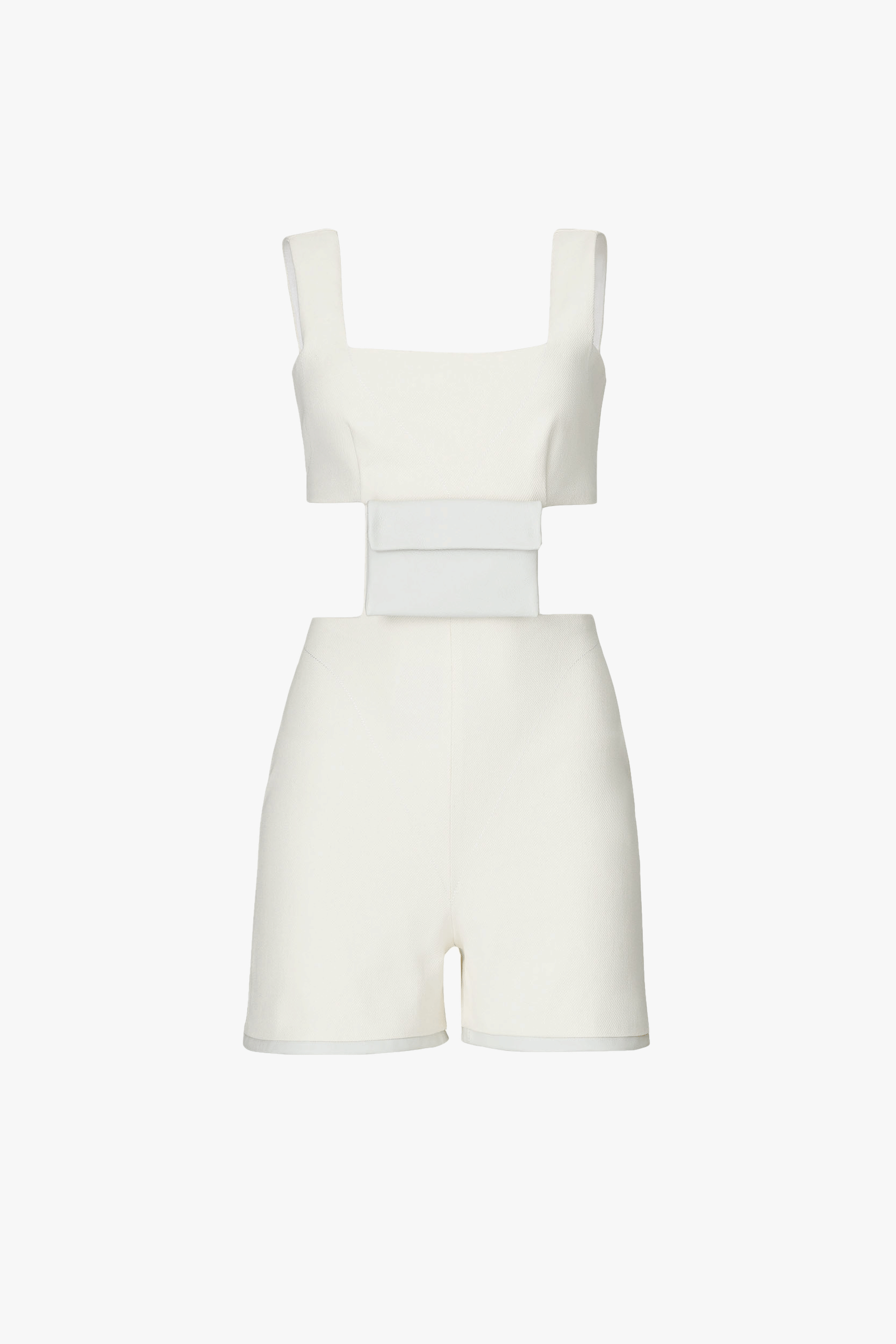 Pocket Denim Jumpsuit in White made by Vestiaire d'un Oiseau Libre