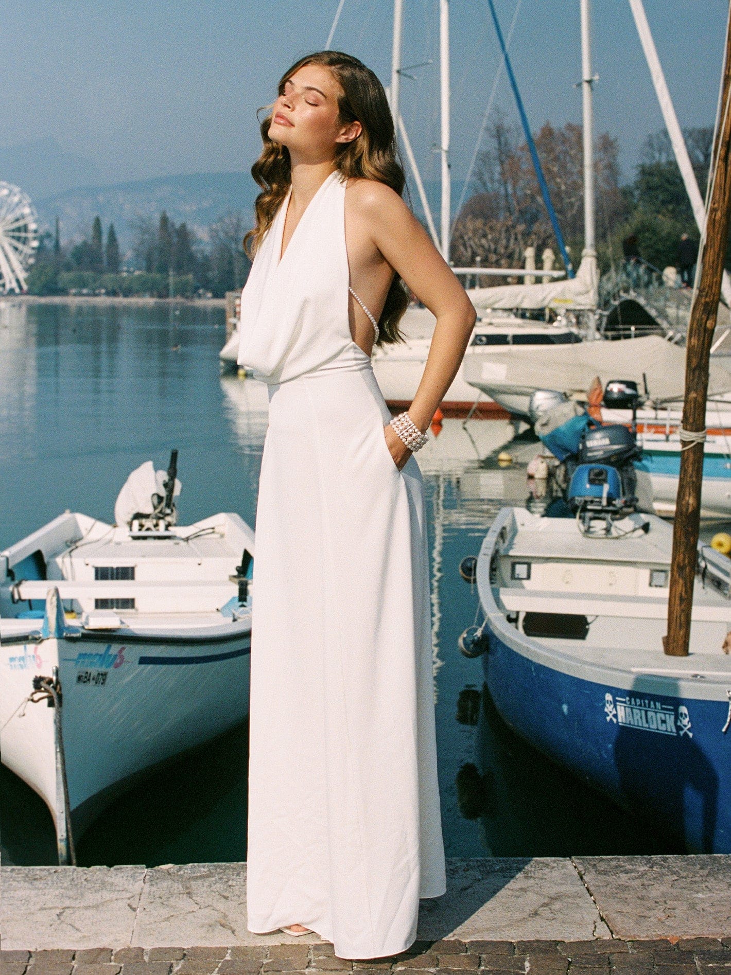 Aniya Satin Dress (White) made by Nana Jacqueline