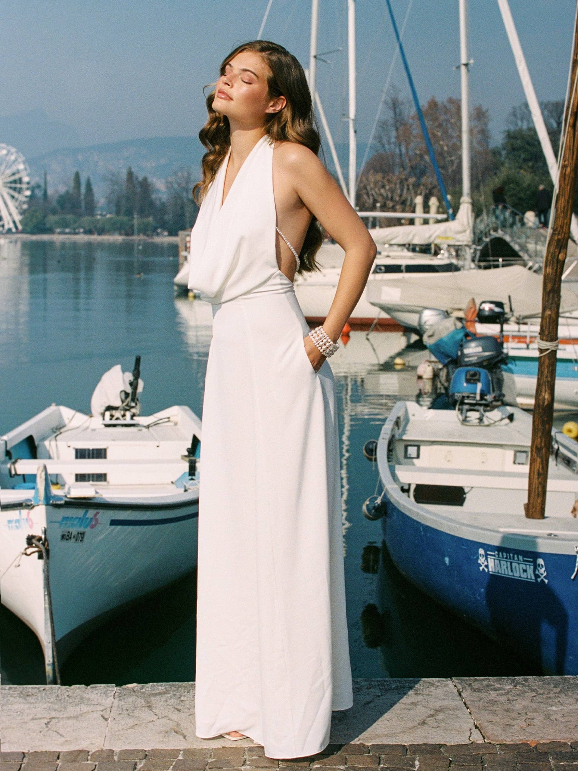 Aniya Satin Dress (White) made by Nana Jacqueline