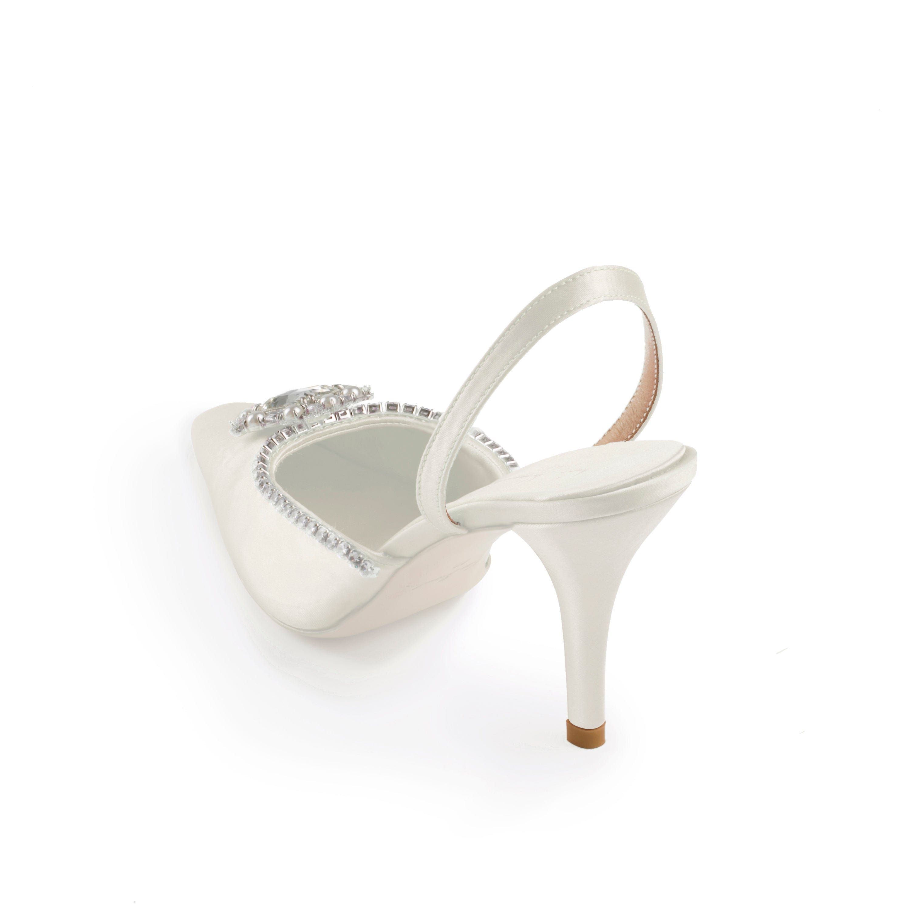 White Nia Heels (Final Sale) made by Nana Jacqueline