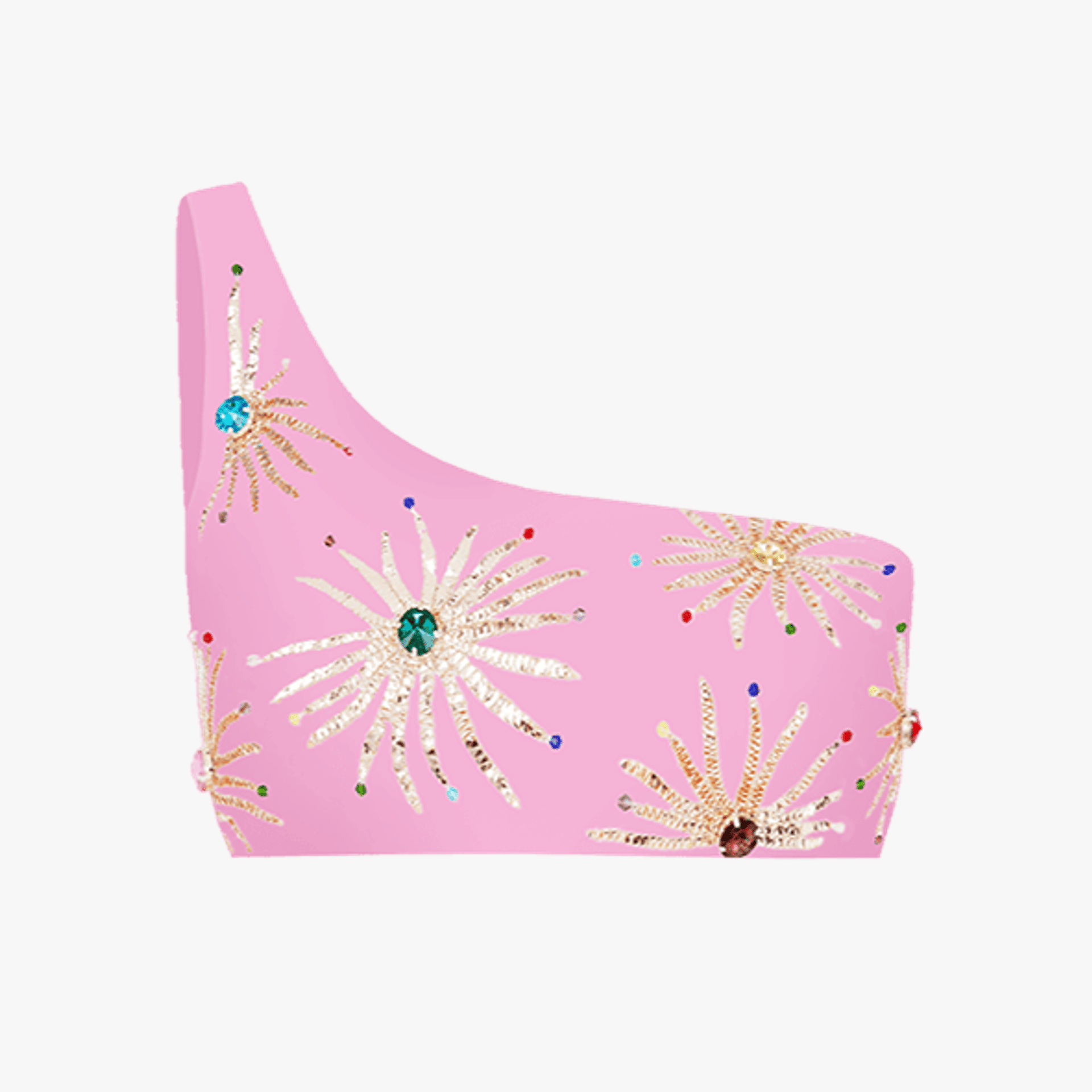 Callie Co-ord One Shoulder Top Pink in Pink made by Oceanus Swimwear