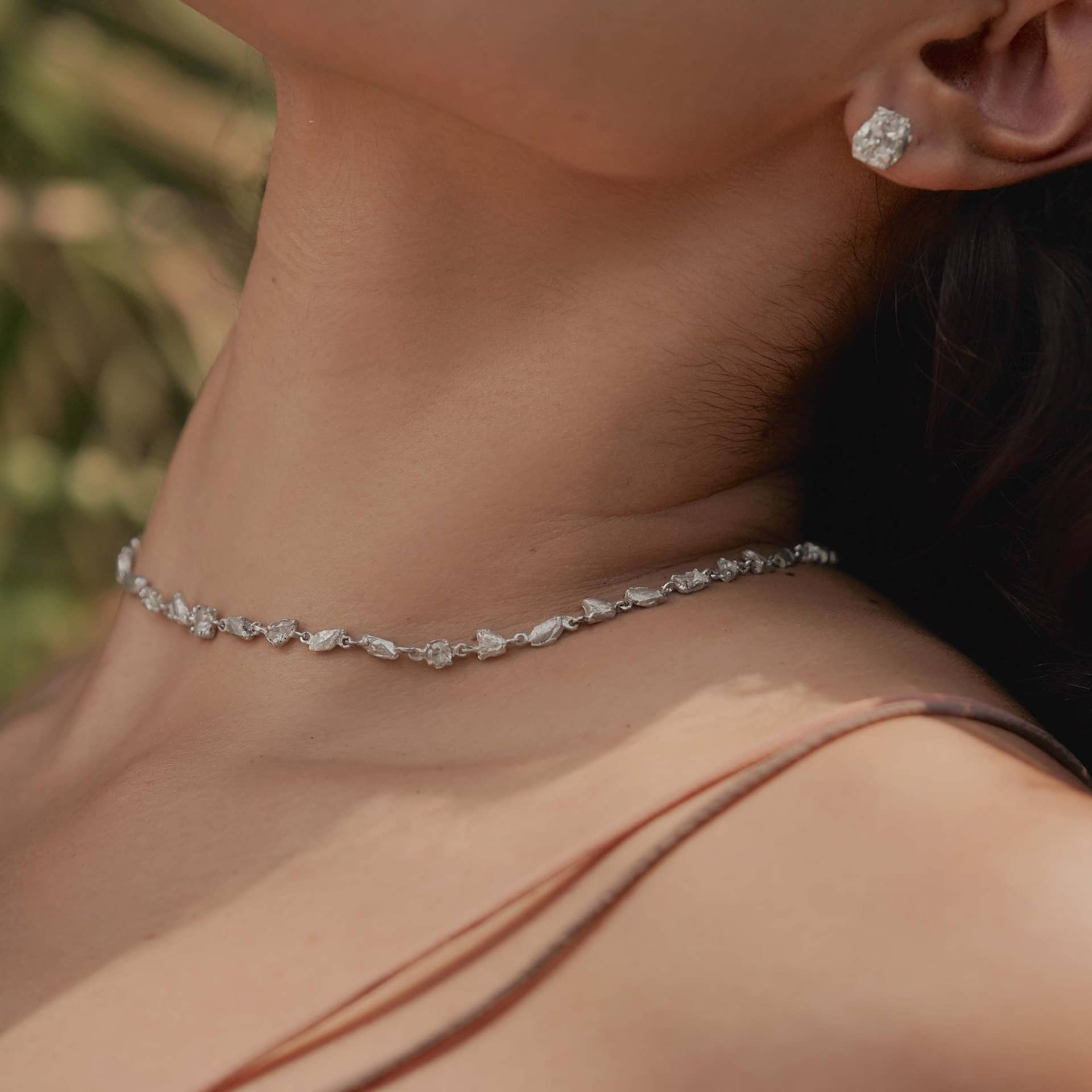 Hali White Sapphire Argenti Necklace made by Loveness Lee