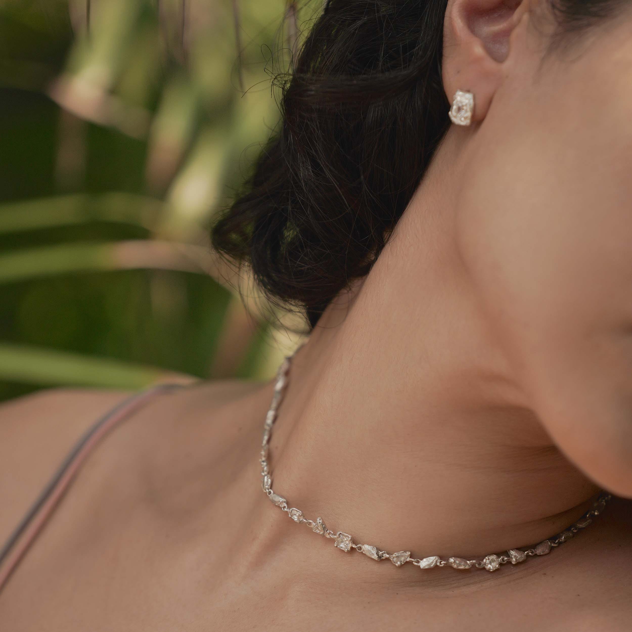 Hali White Sapphire Argenti Necklace made by Loveness Lee