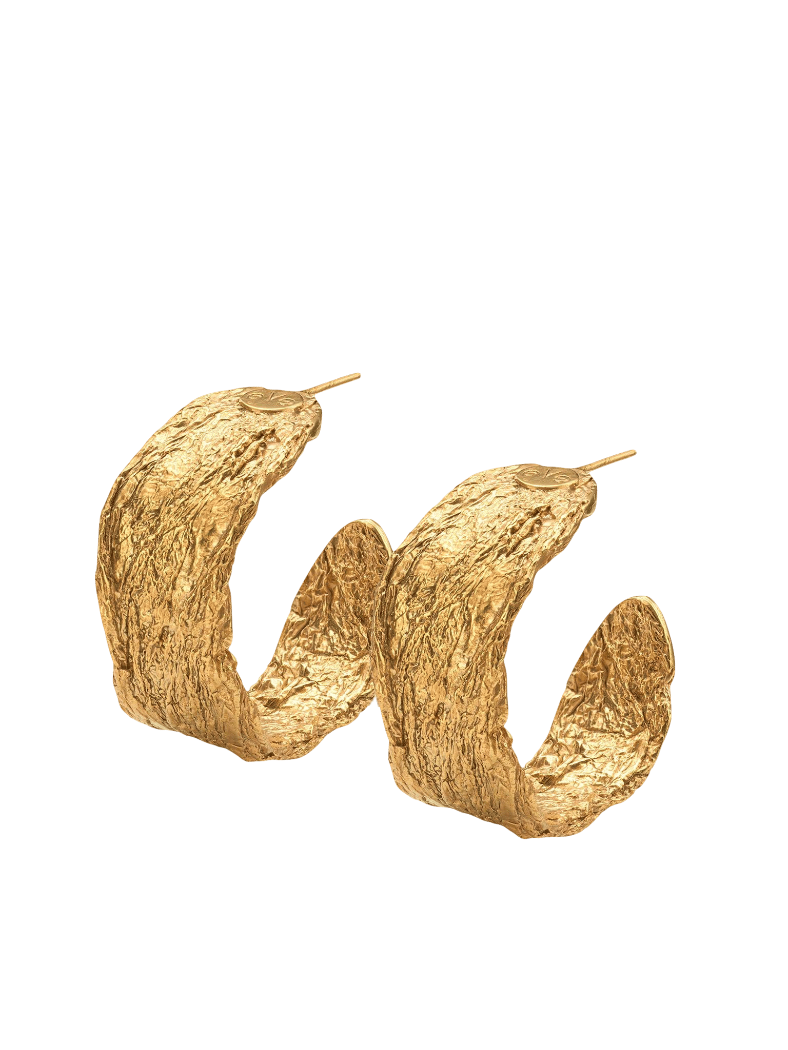 Archaic Chunky Hoop Earrings Gold in Gold made by Eva Remenyi