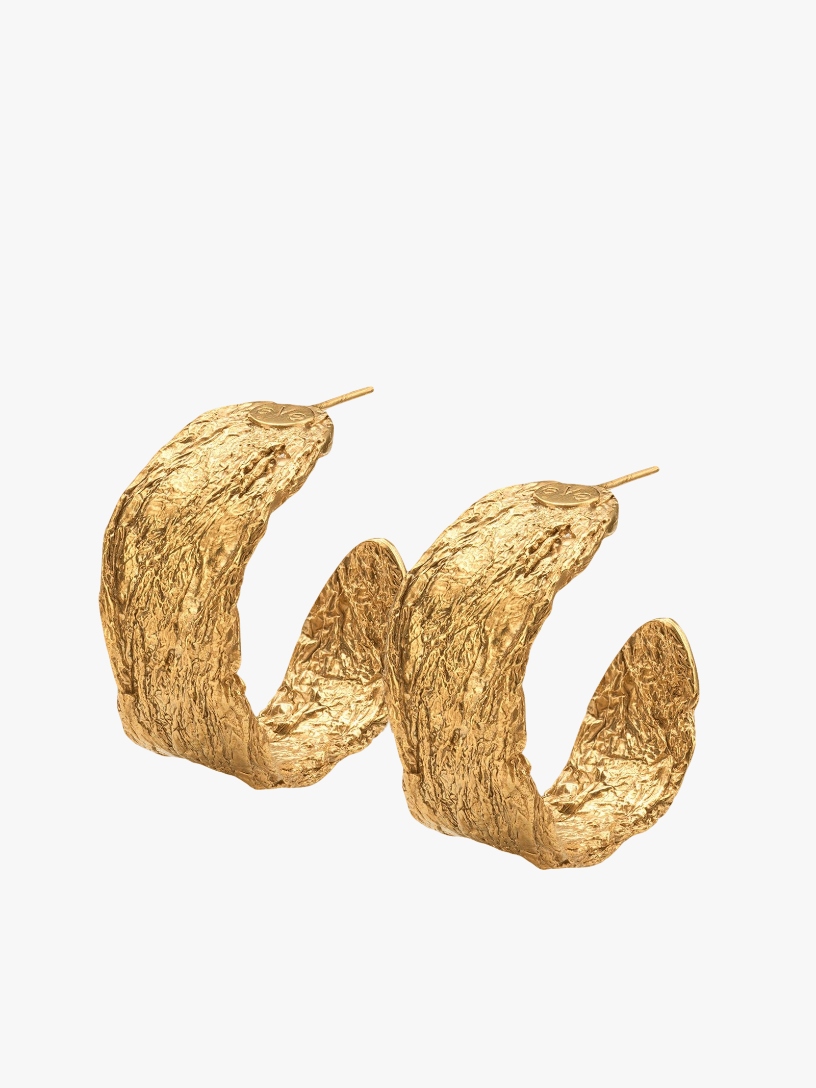 Archaic Chunky Hoop Earrings Gold in Gold made by Eva Remenyi
