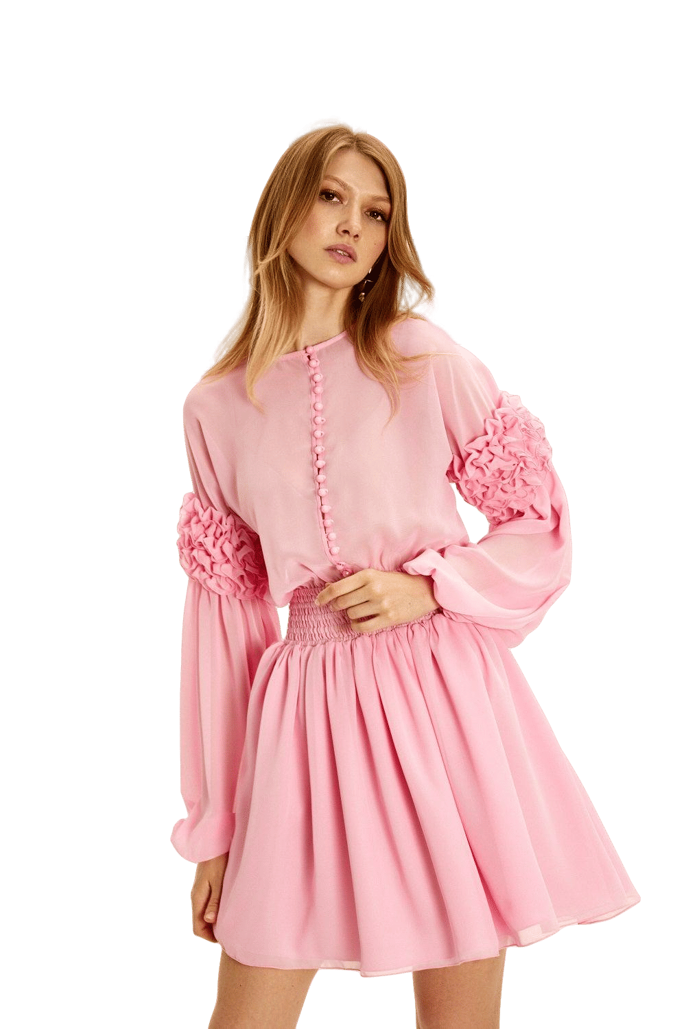 Light Pink Ruffle Dress made by Guranda