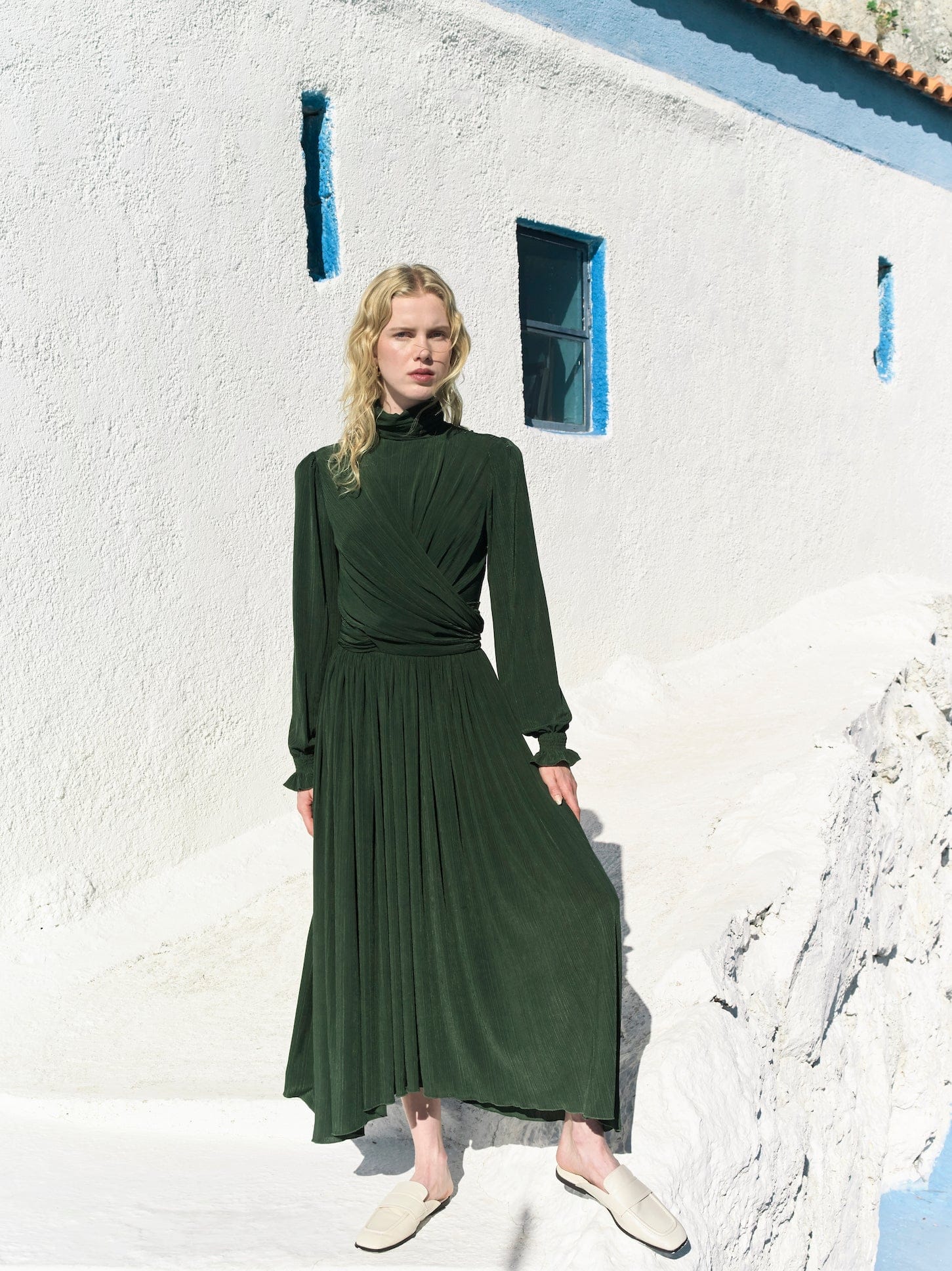 Austin Long Dress in Khaki made by Nazli Ceren