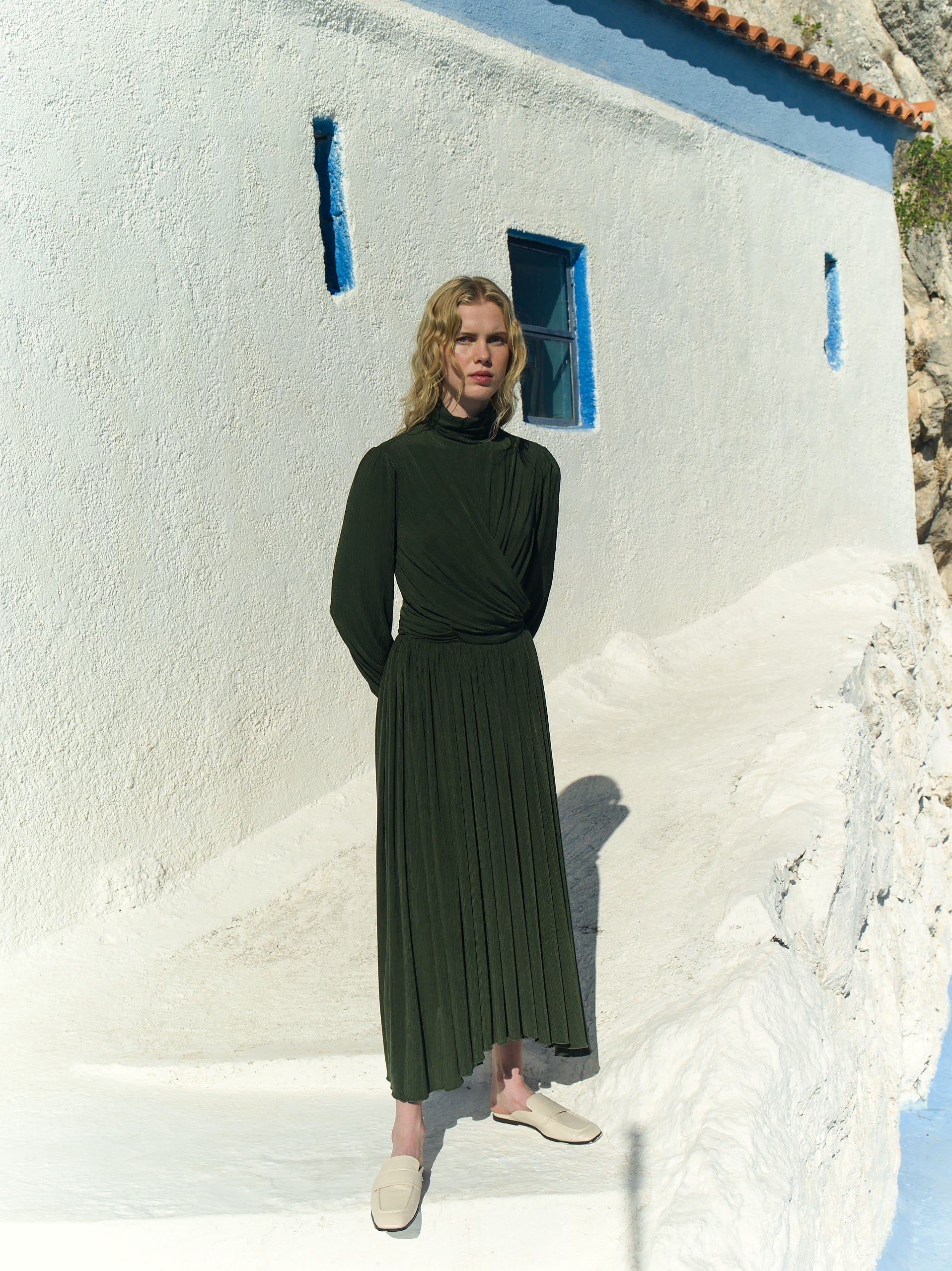 Austin Long Dress in Khaki made by Nazli Ceren