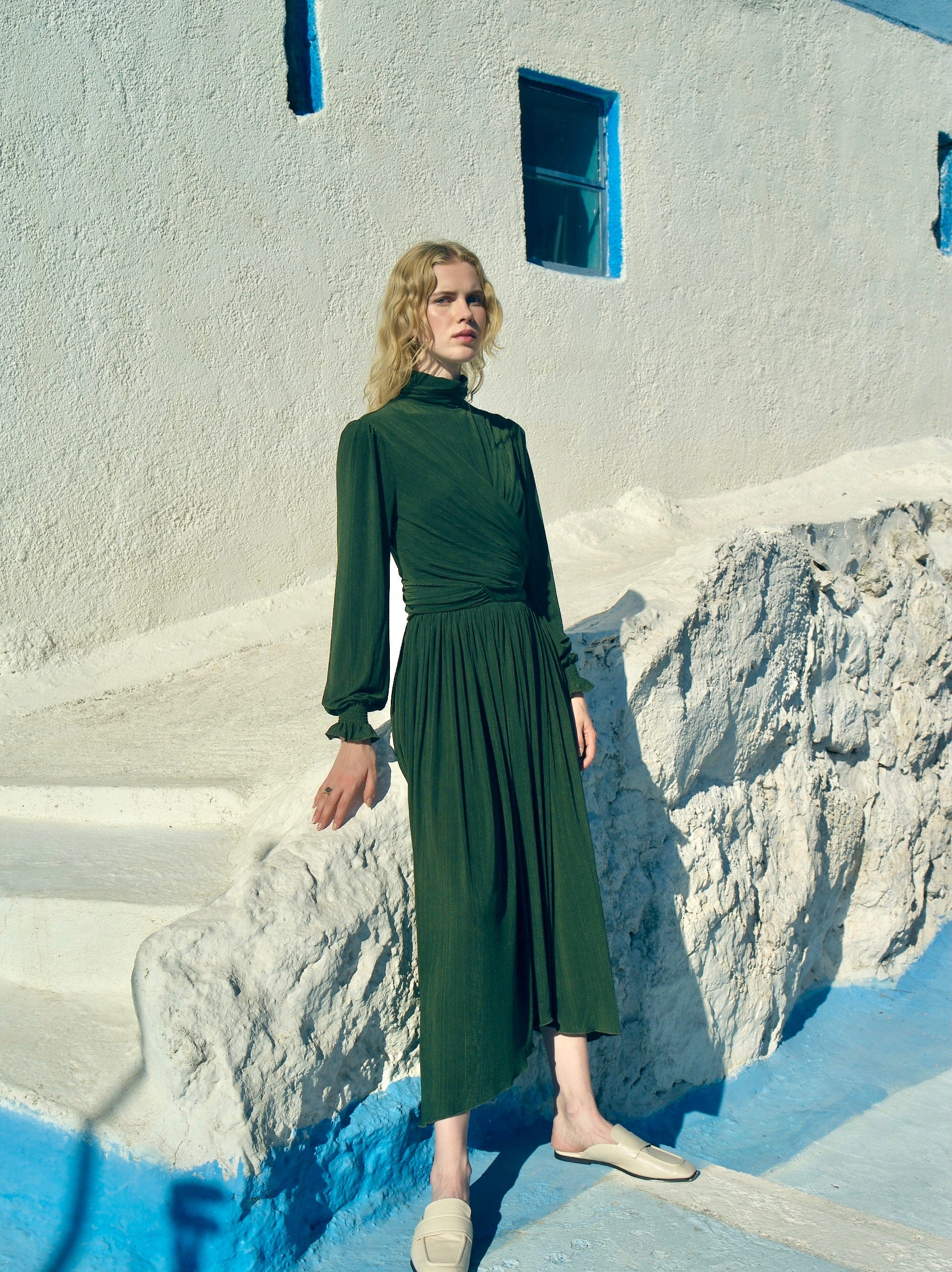 Austin Long Dress in Khaki made by Nazli Ceren