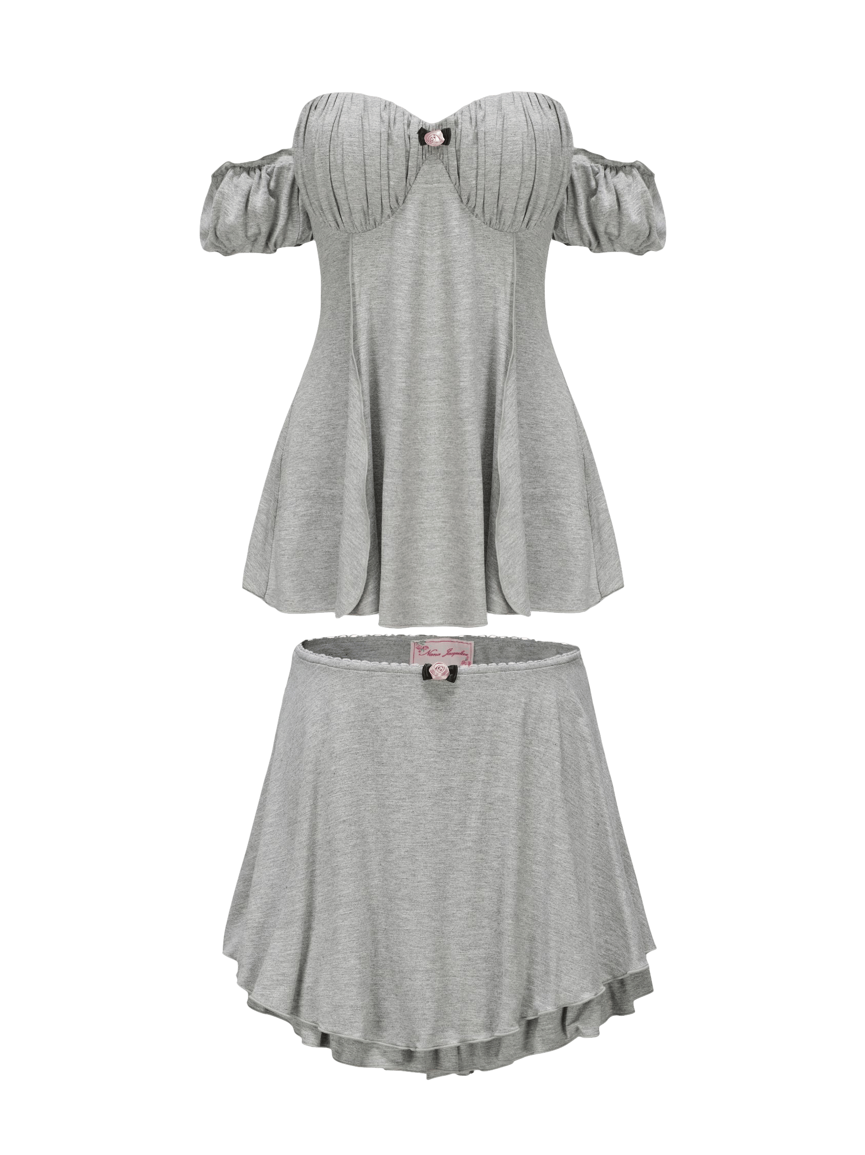 Heidi Top + Skirt (Grey) (Final Sale) in Grey made by Nana Jacqueline