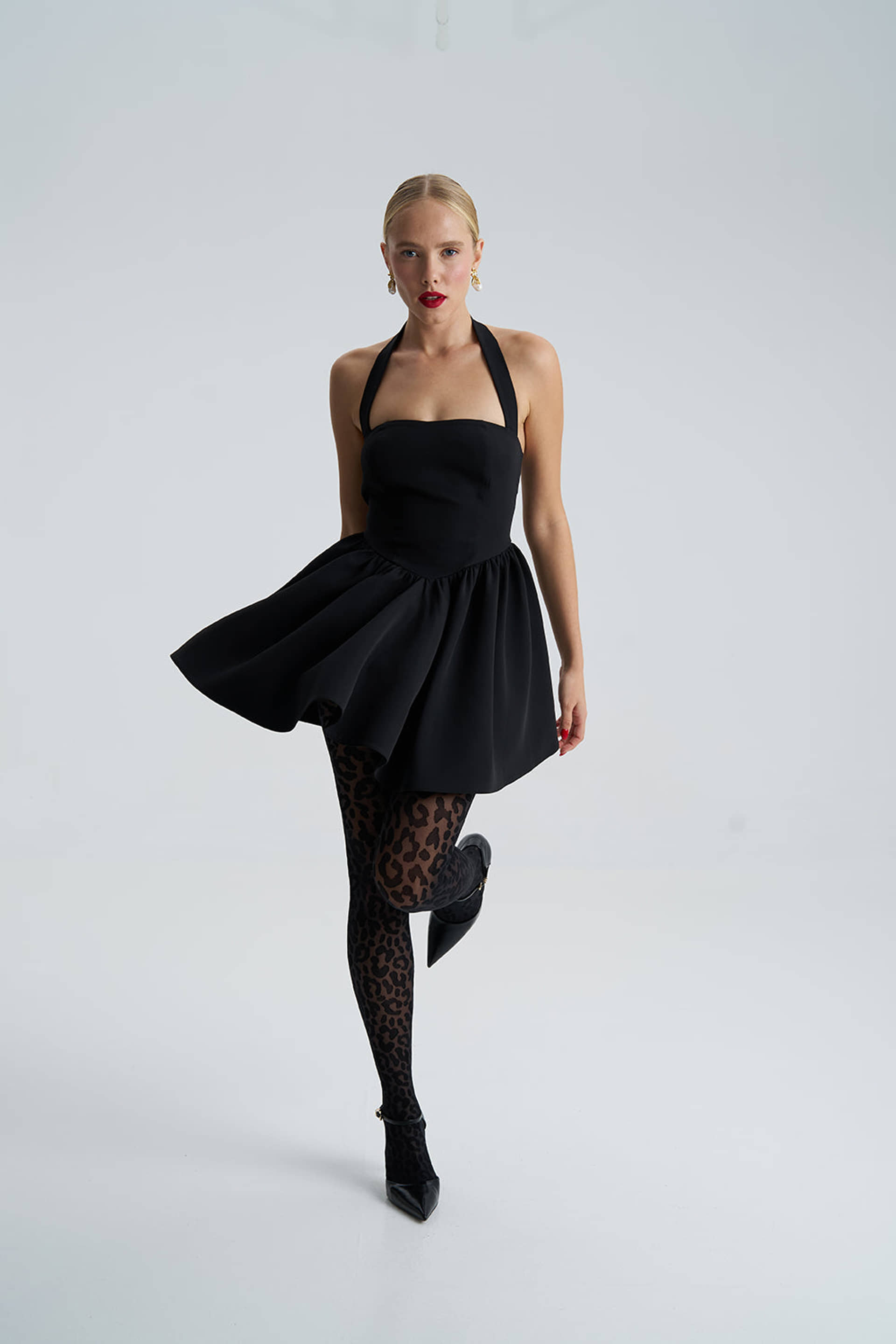 Sara Black Corset Mini Dress made by Lora Istanbul