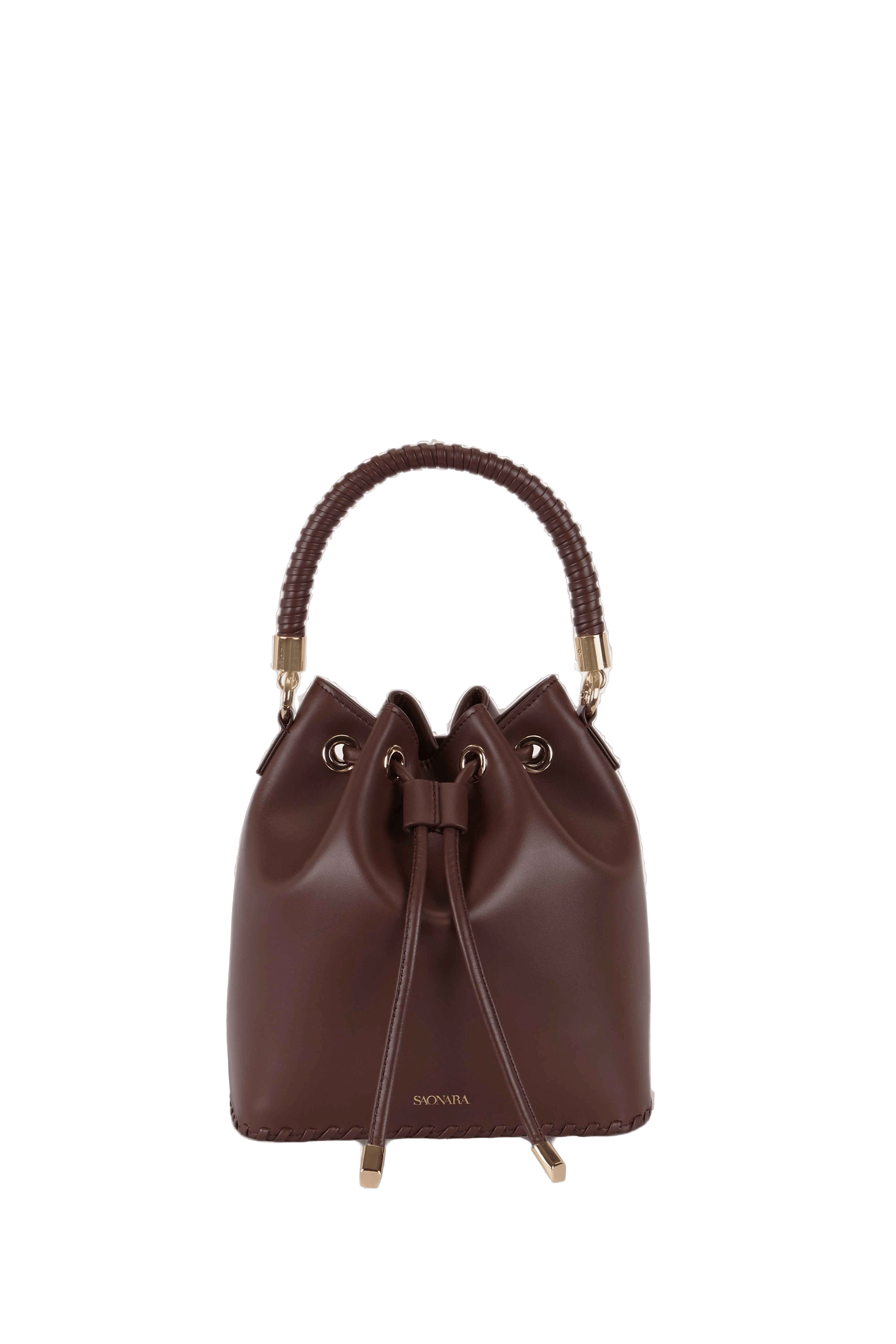 SAONARA CHOCOLATE LEATHER BUCKET made by Saonara