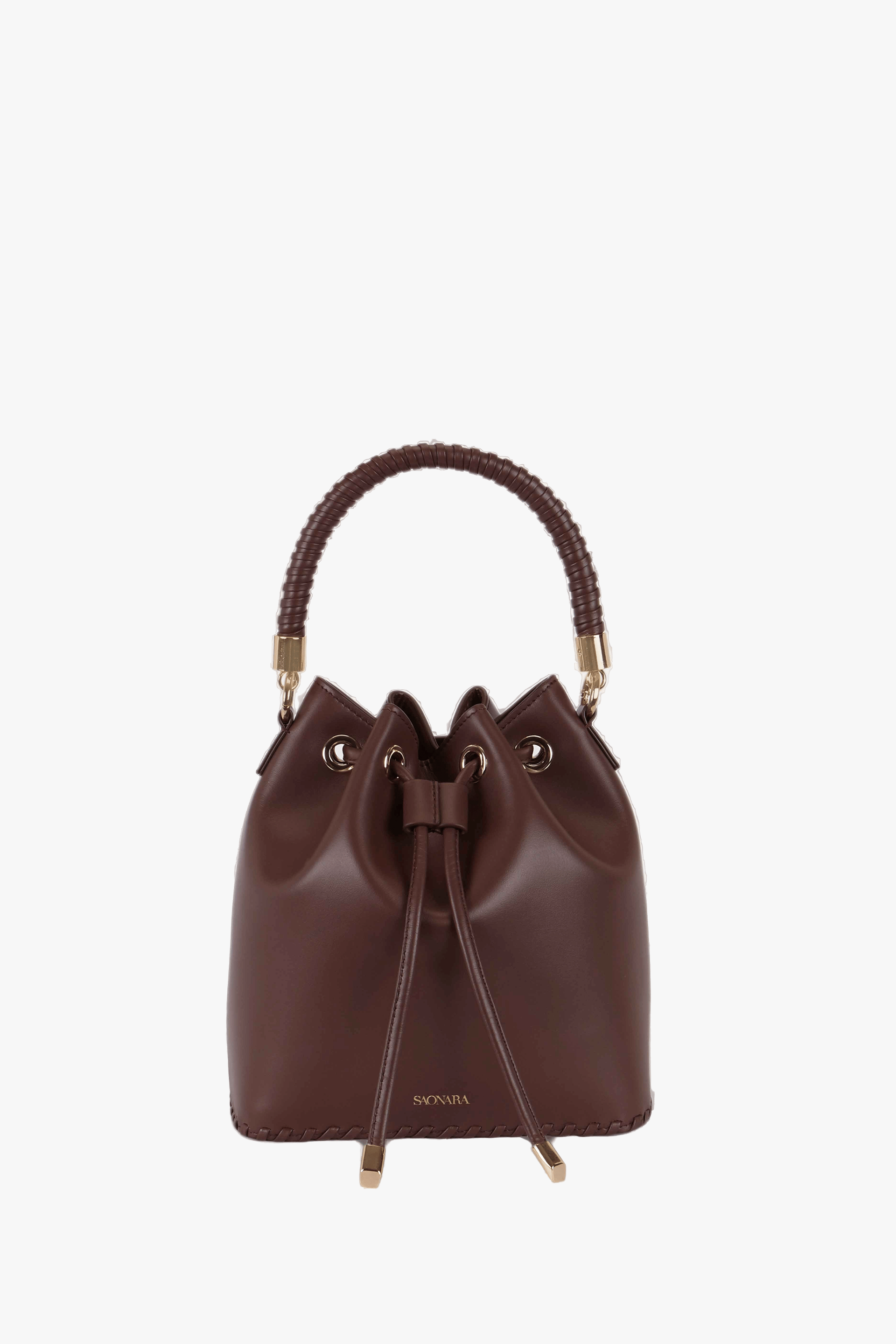 SAONARA CHOCOLATE LEATHER BUCKET made by Saonara