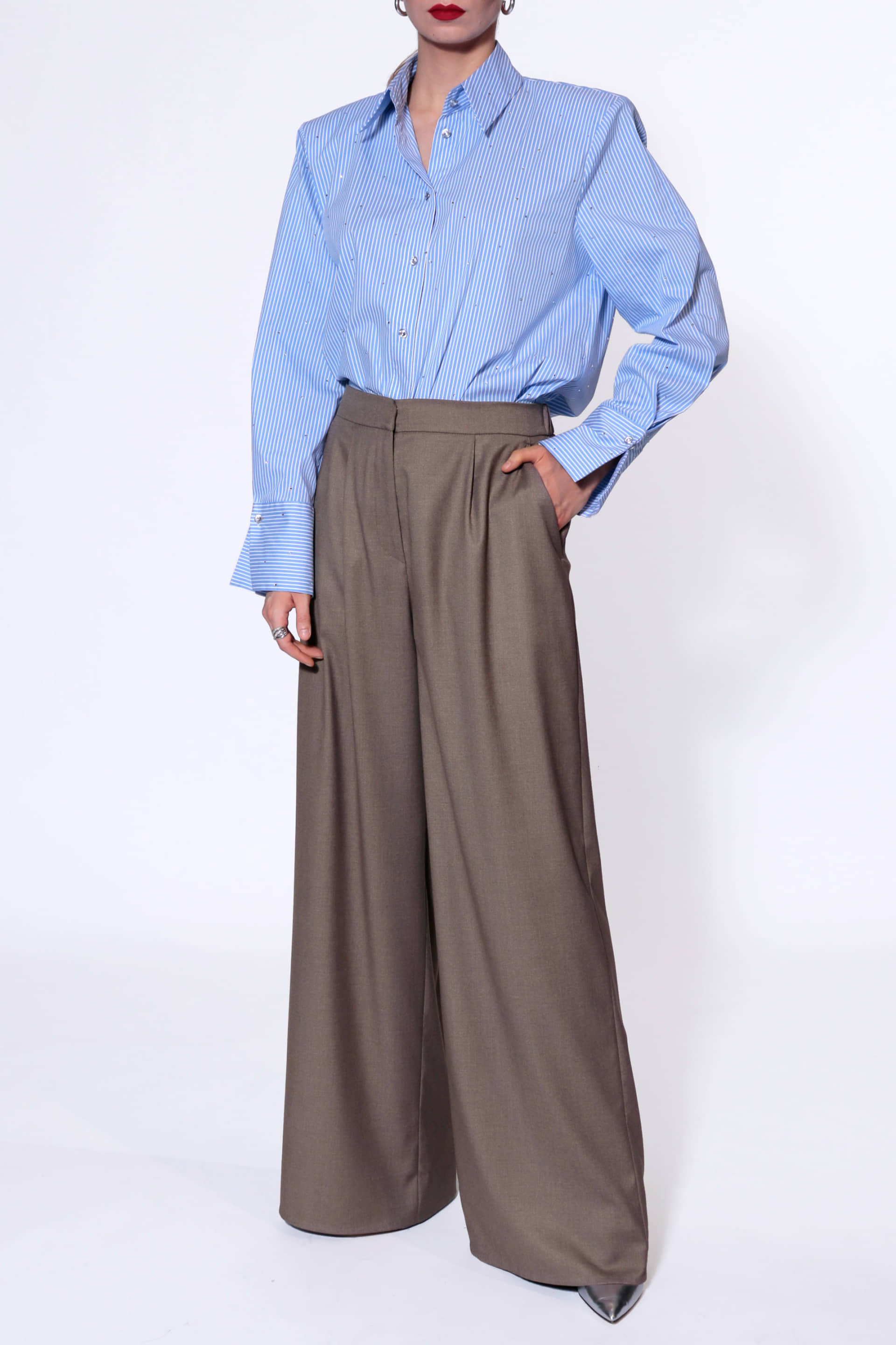 Trousers Ophelie Brown Melange made by HALEWSKI