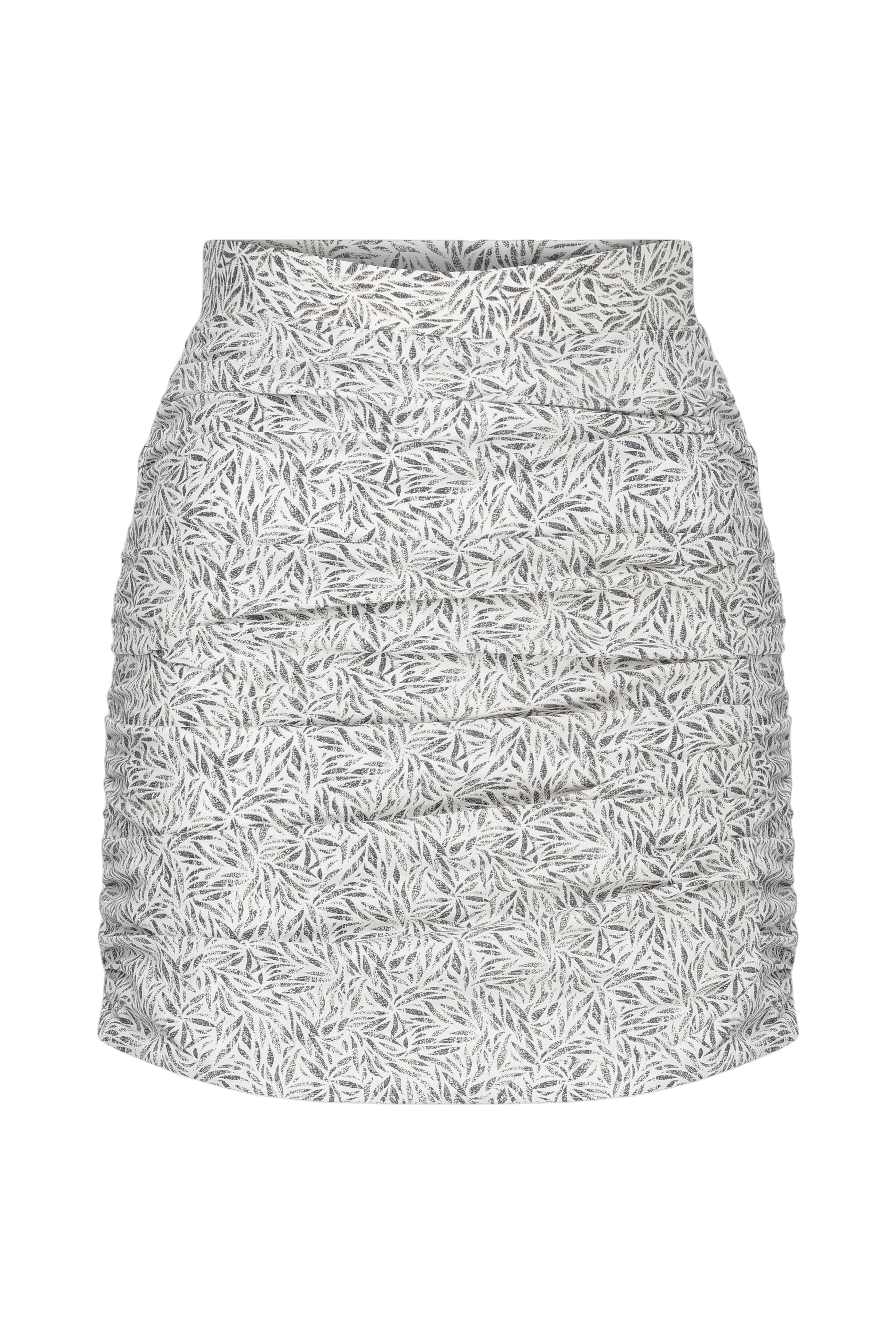 Jace Ruched Skirt White Printed made by Nazli Ceren