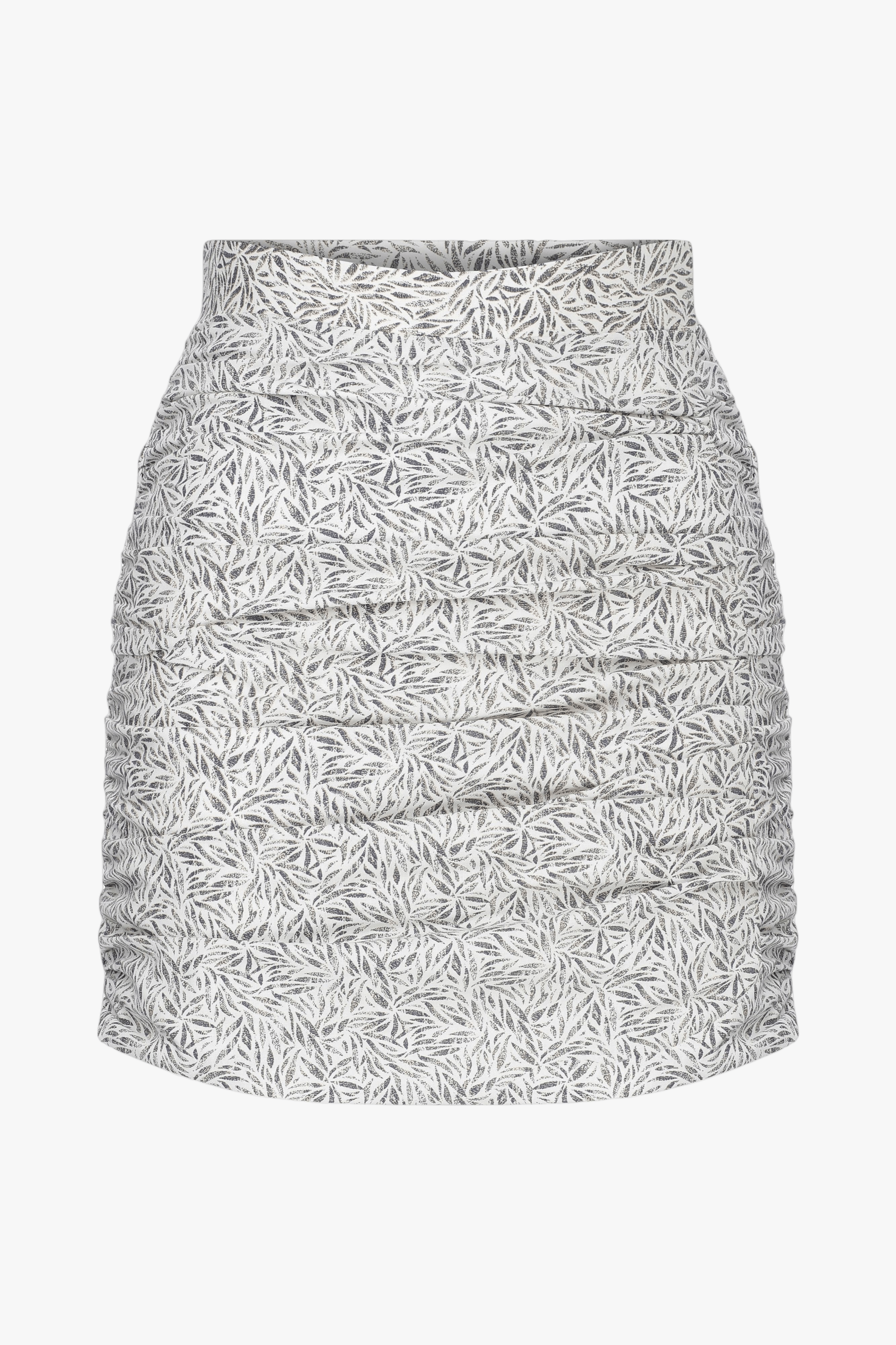 Jace Ruched Skirt White Printed made by Nazli Ceren