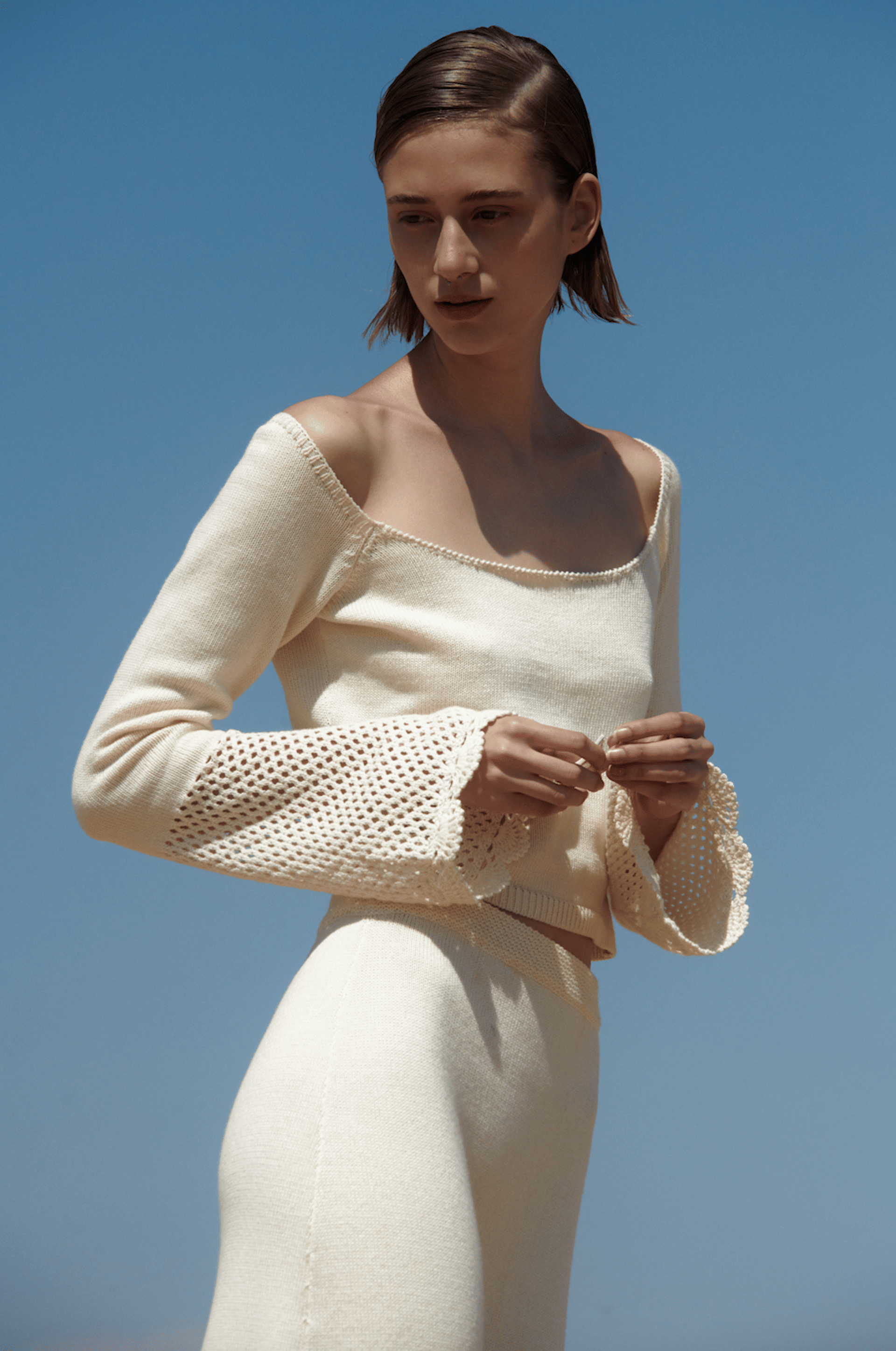 Marilú Top - Organic White in White made by Peregrina