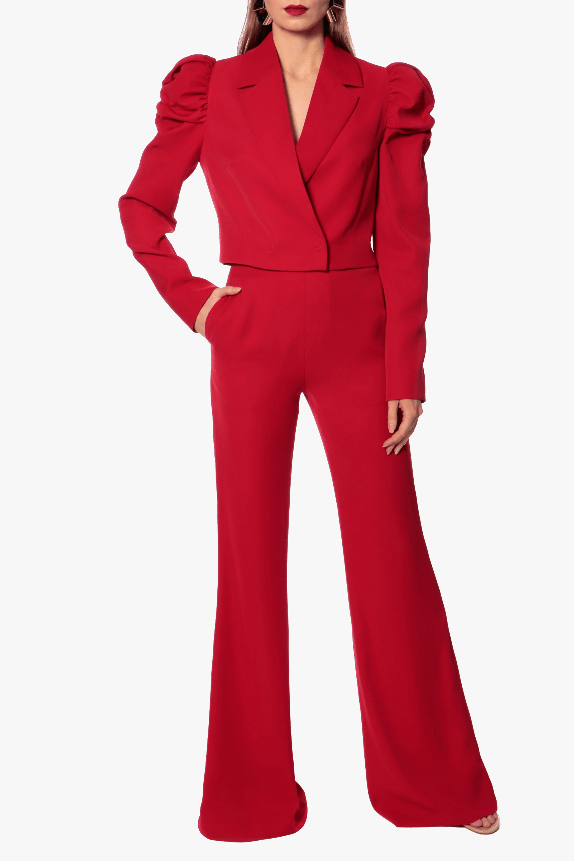 Pants Leontine Ribbon Red made by HALEWSKI