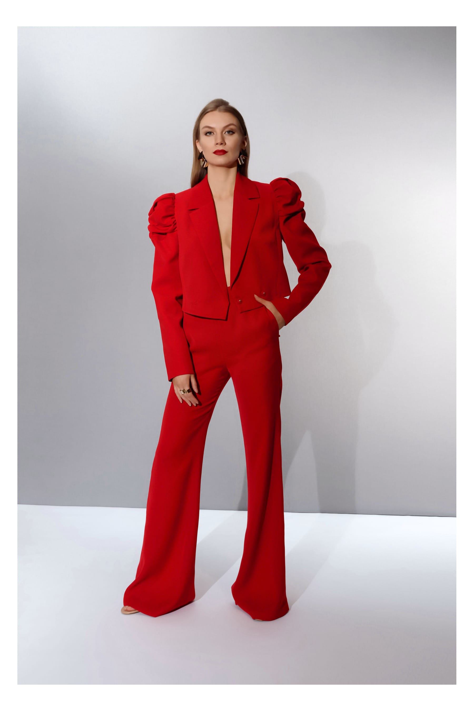 Pants Leontine Ribbon Red made by HALEWSKI