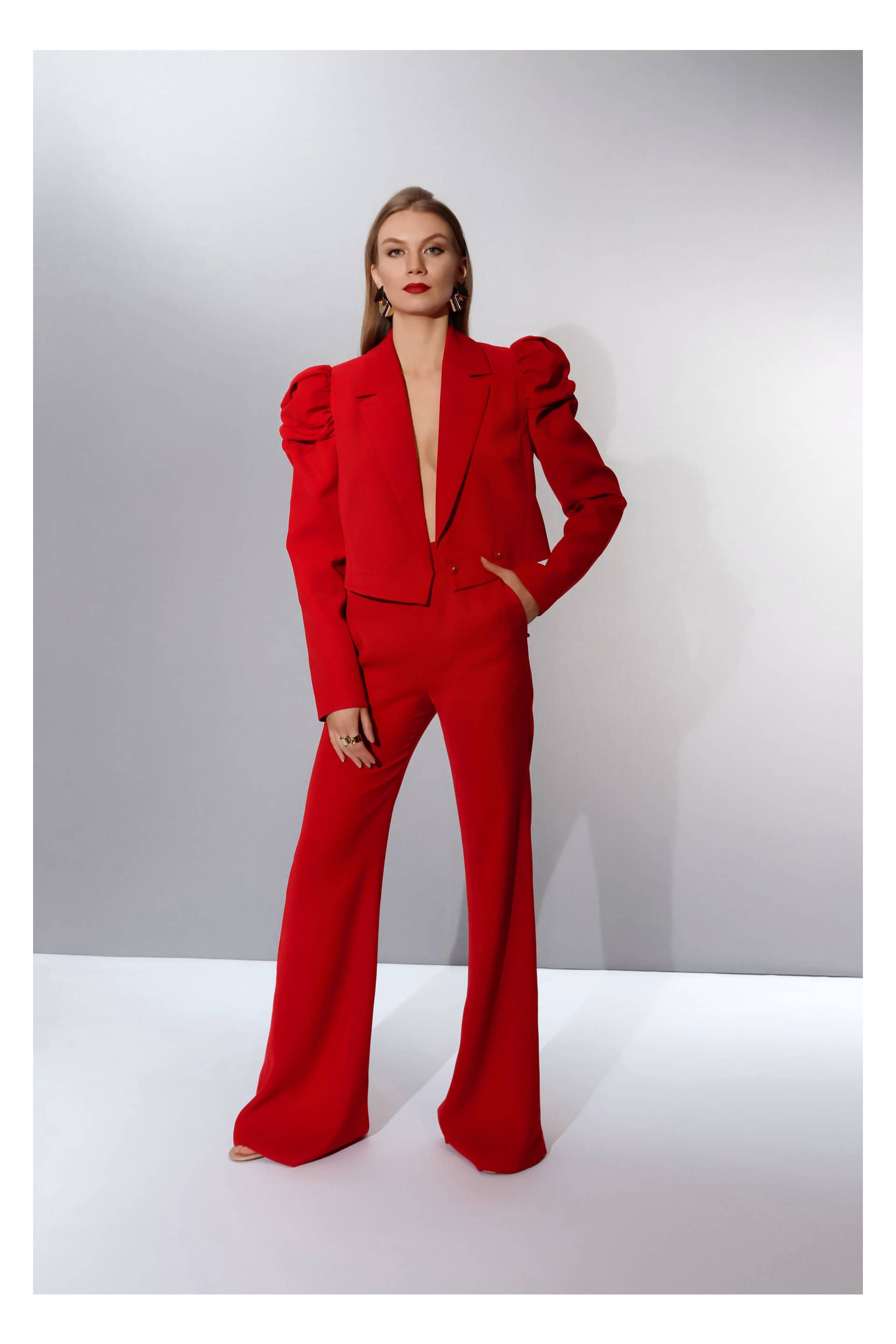 Pants Leontine Ribbon Red made by HALEWSKI