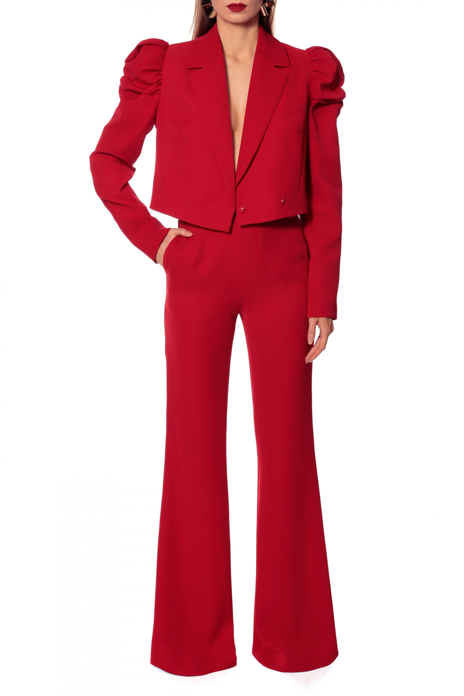 Pants Leontine Ribbon Red made by HALEWSKI